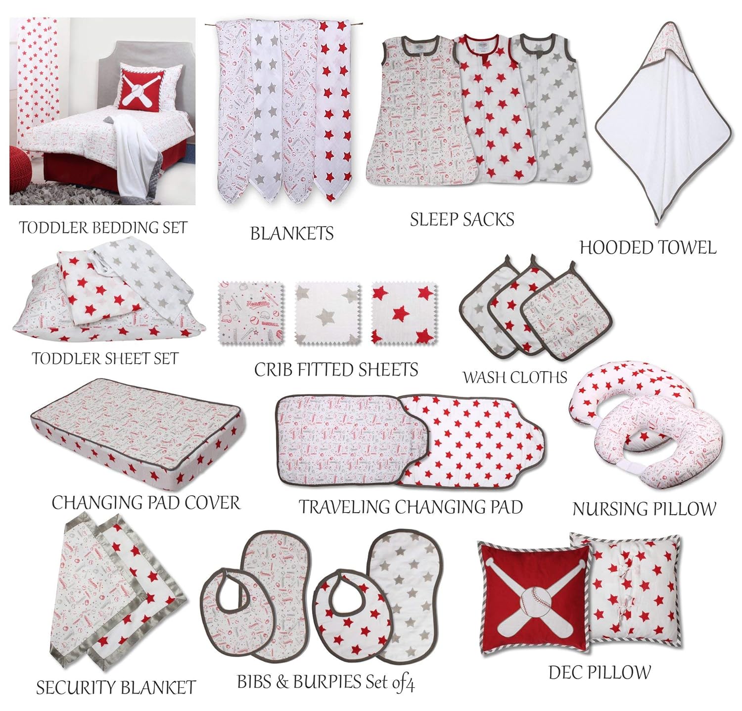 Bacati 4 Pack Swaddle Blankets for Boys