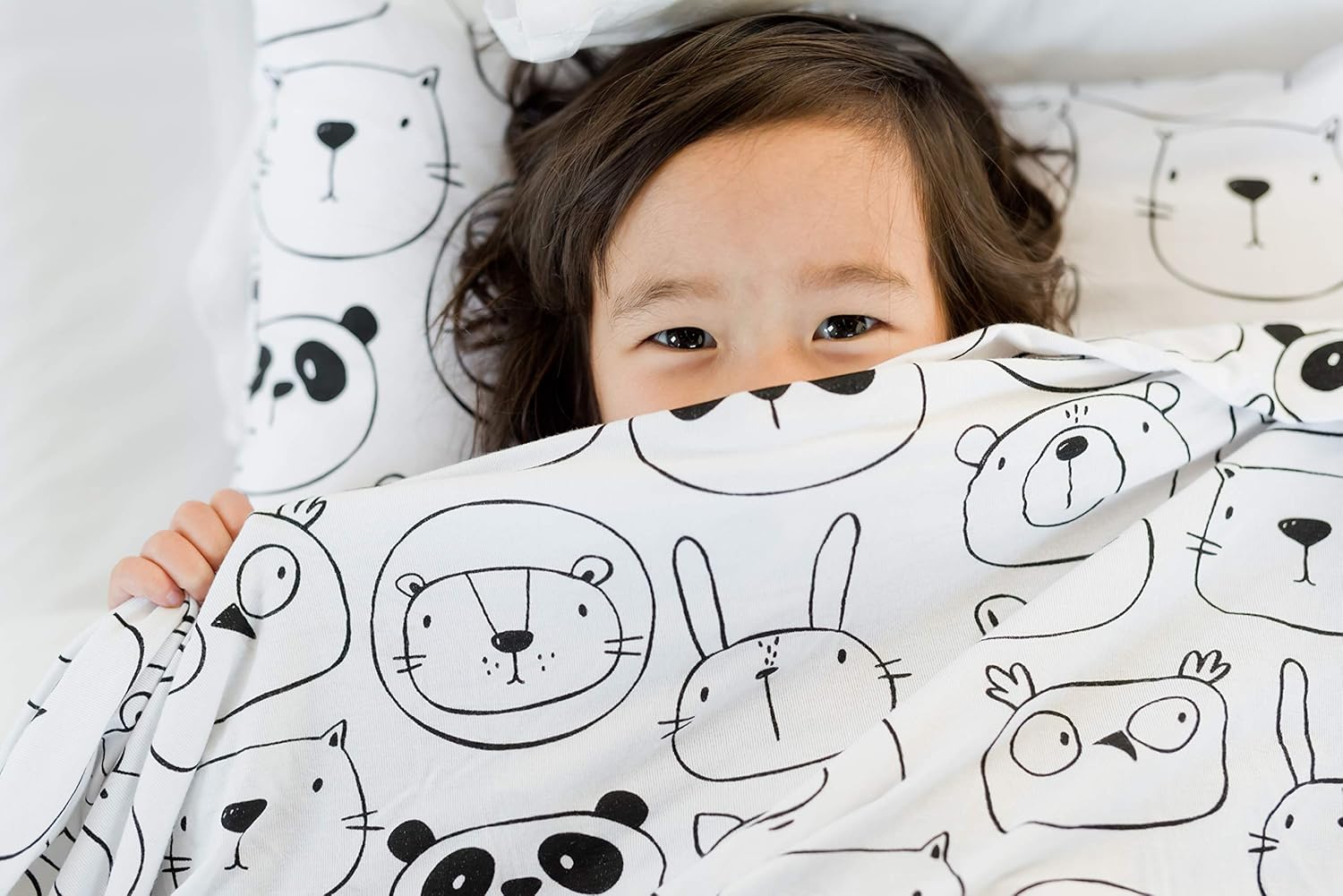 ADDISON BELLE Bamboo Viscose Swaddle Blanket 47x47 Monochrome Animals