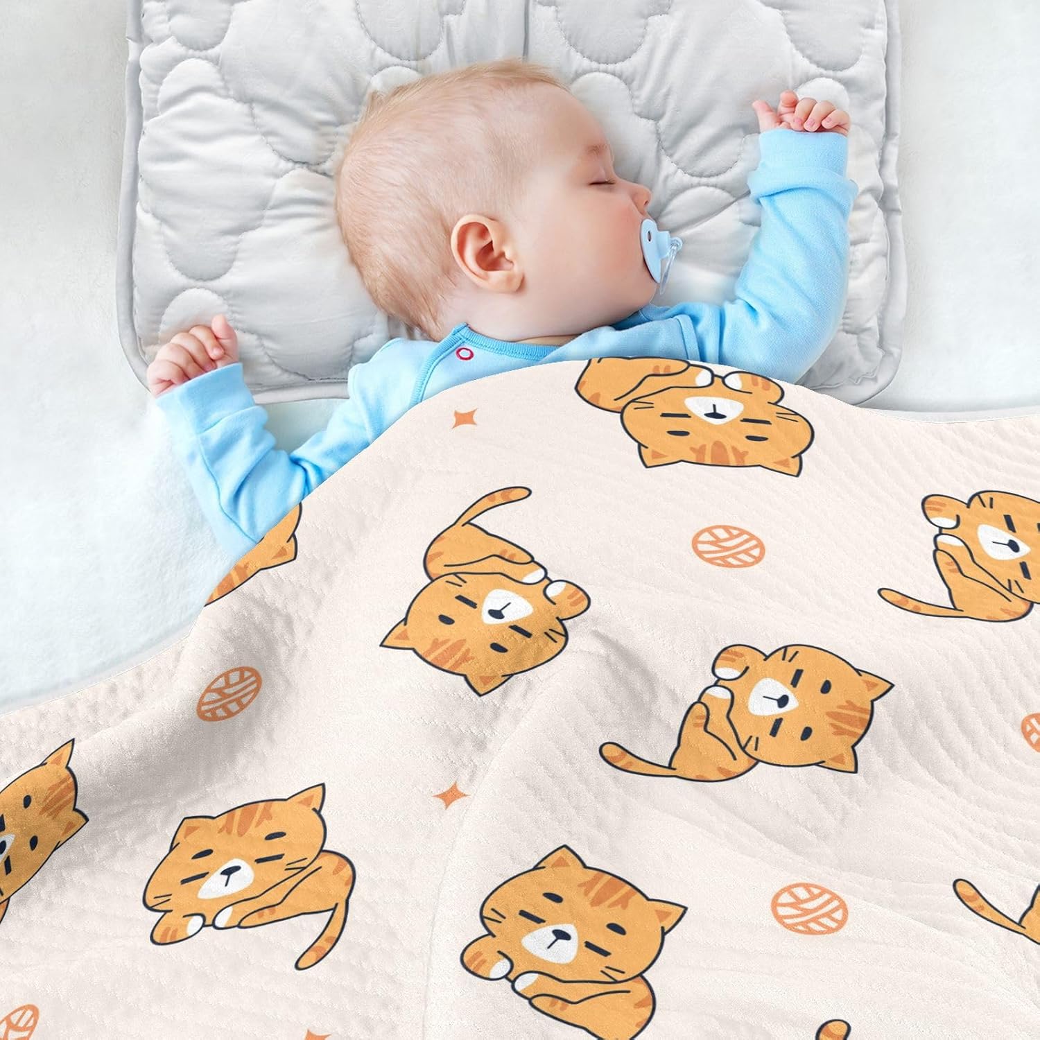 Cute Orange Cats Swaddle Blanket for Newborn Baby
