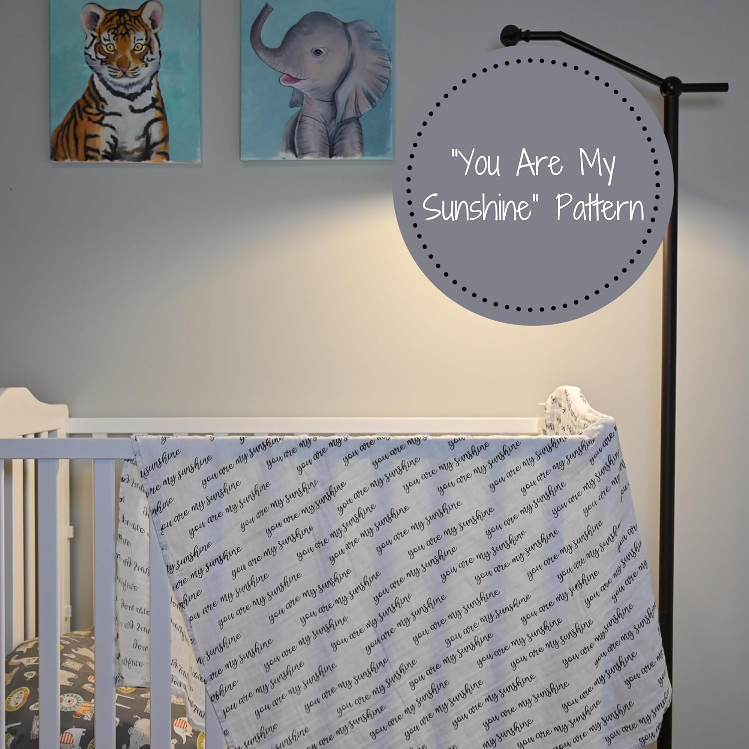 LollyBanks Baby Swaddle Blanket - You are My Sunshine Print