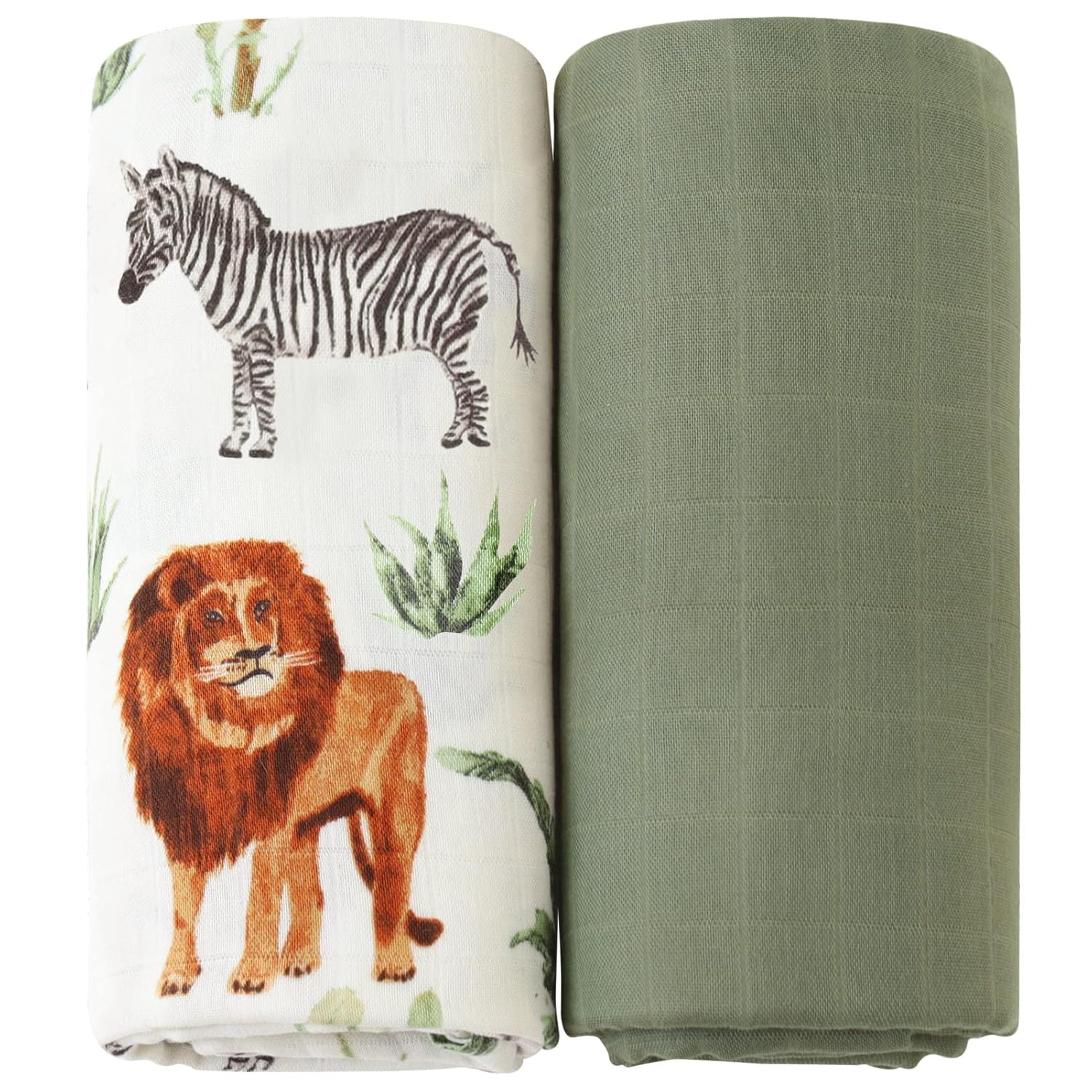 LifeTree Muslin Swaddle Blanket - 47 x 47 Bamboo-Cotton Blend
