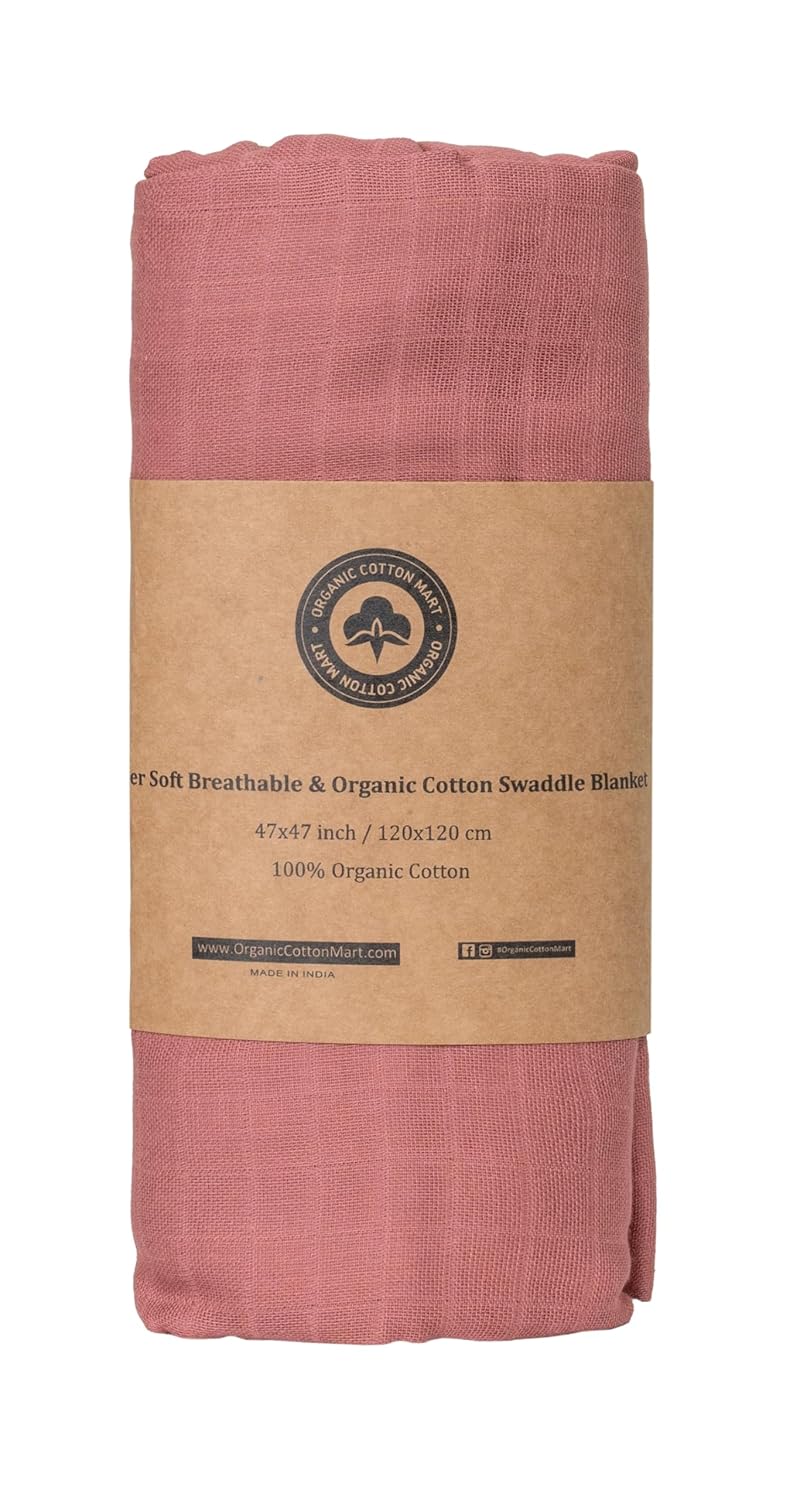 Organic Cotton Red Swaddle Blanket - 47x47