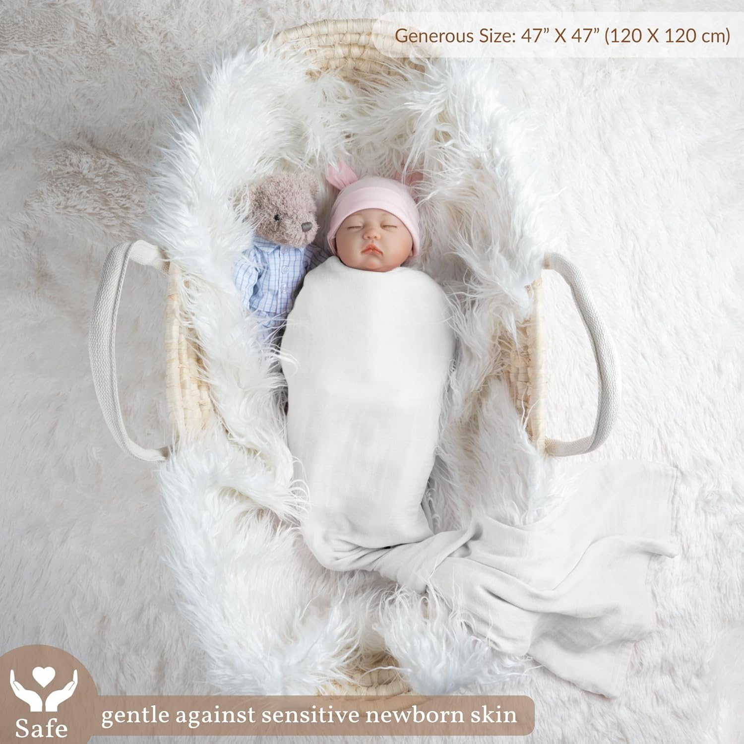 Meracorallo Silky Soft Swaddle Blanket for Baby