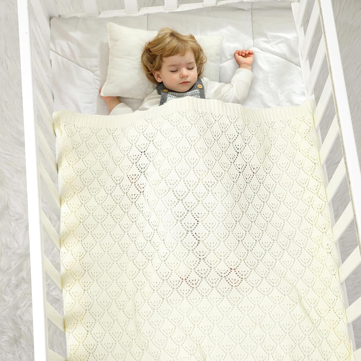 Neiwech Baby Blanket Swaddle 40x30 Inch Beige