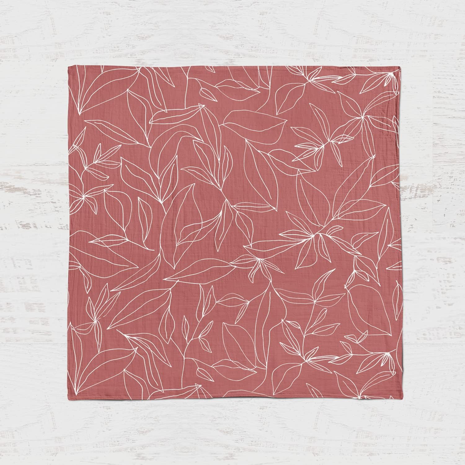 Goobie Baby Organic Muslin Swaddle Blanket - 47x47 Inches Soft Breathable Foliage Print