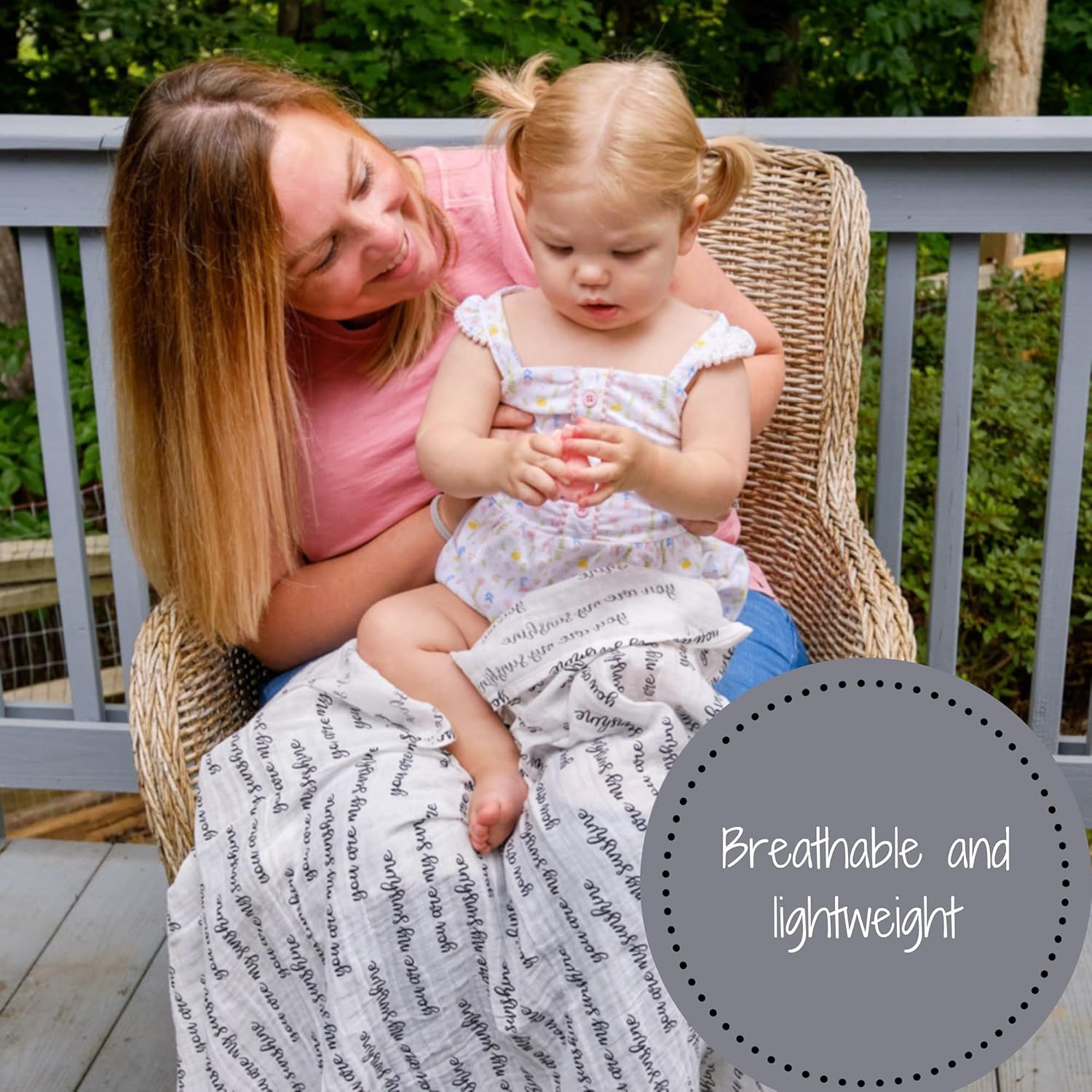 LollyBanks Baby Swaddle Blanket - You are My Sunshine Print