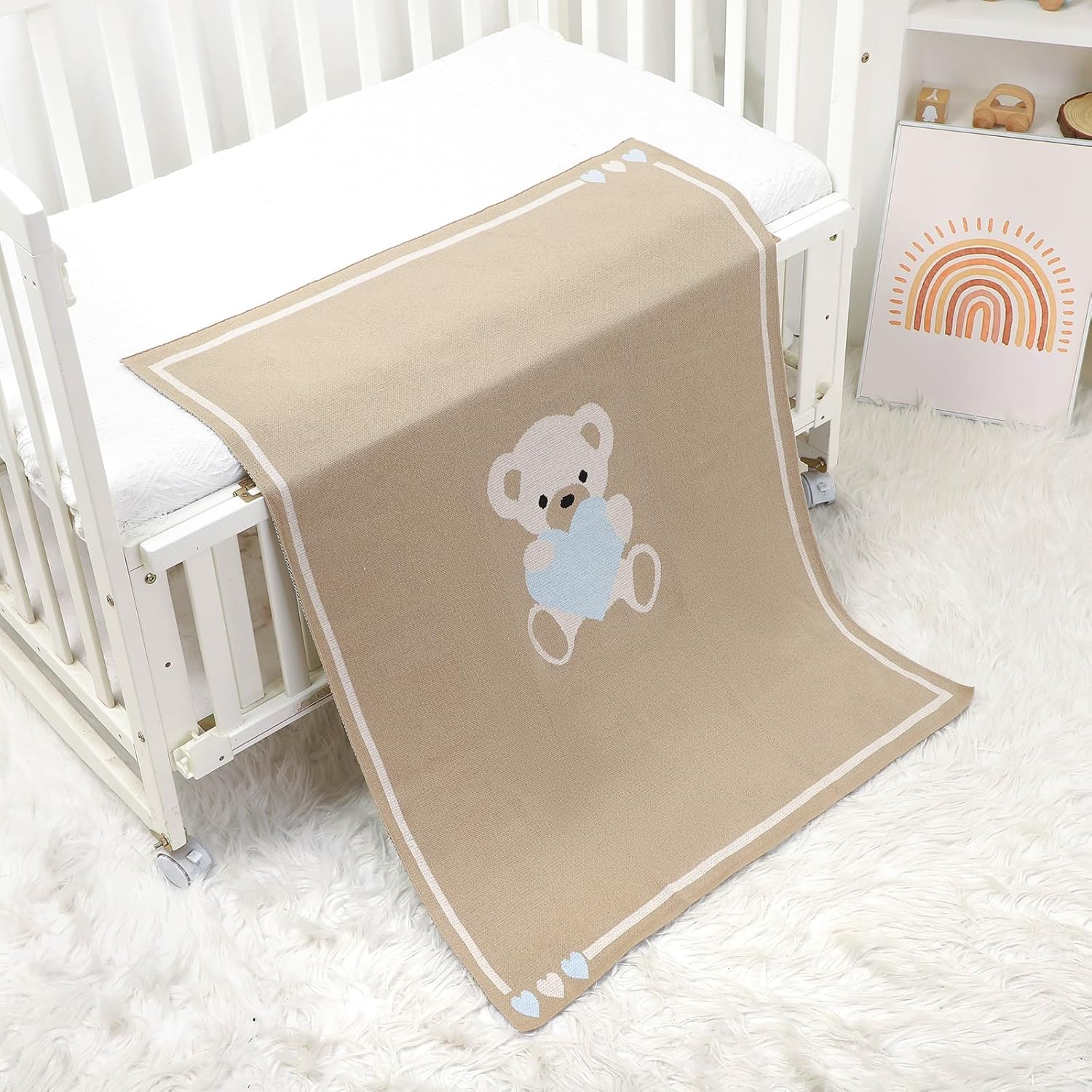 LAWKUL Soft Baby Blanket with Bear Design 40x30 Inch