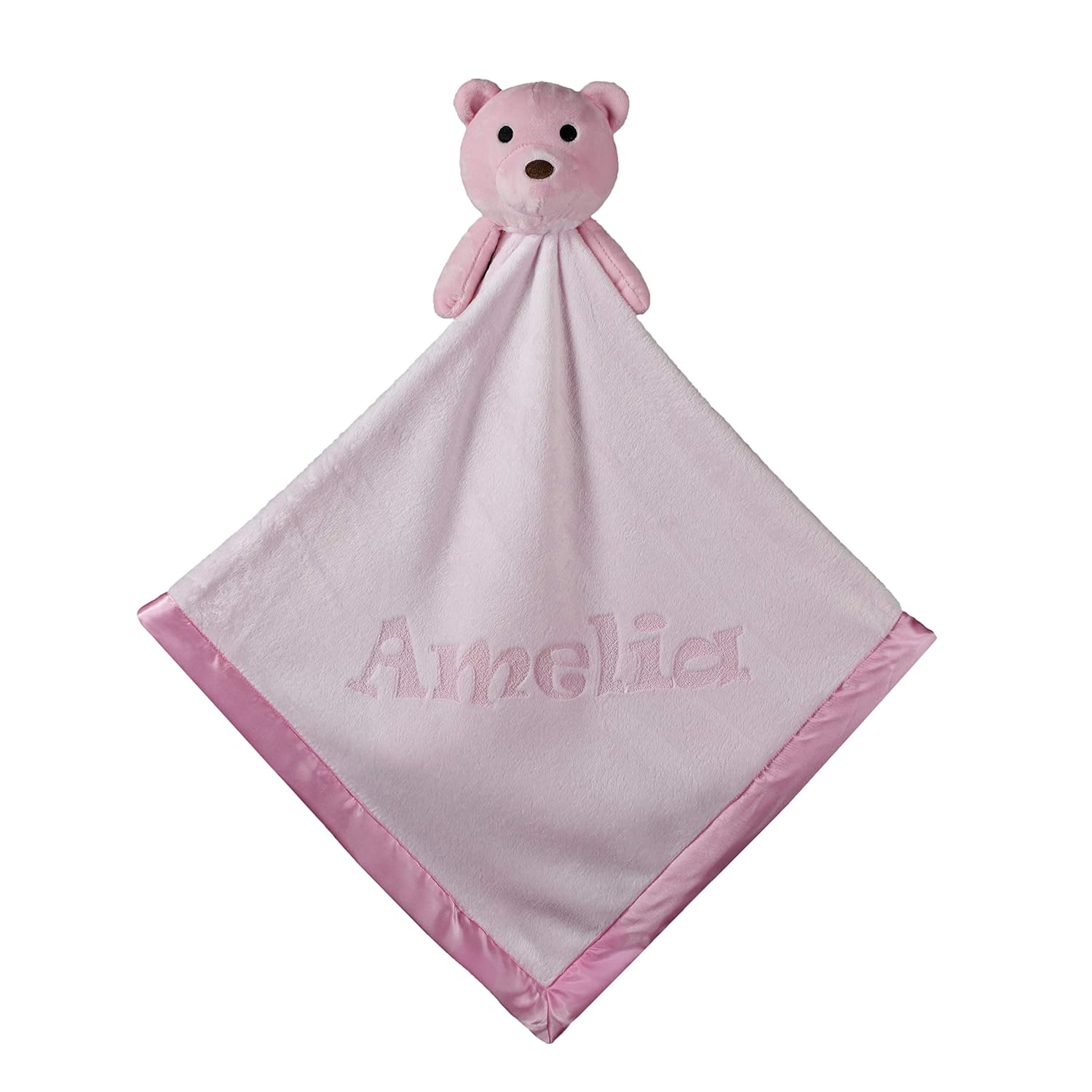 Custom Catch Personalized Teddy Bear Baby Blanket - Pink