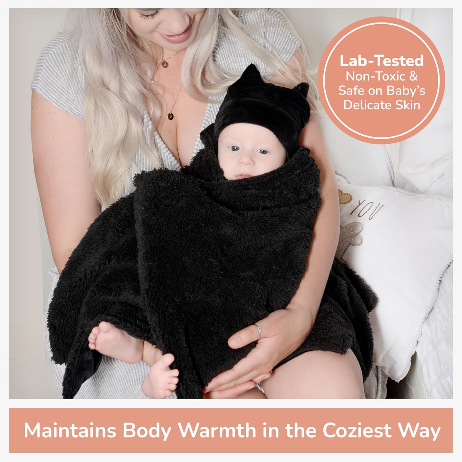 Bumba Kids Bat Blanket with Halloween Milestone Option