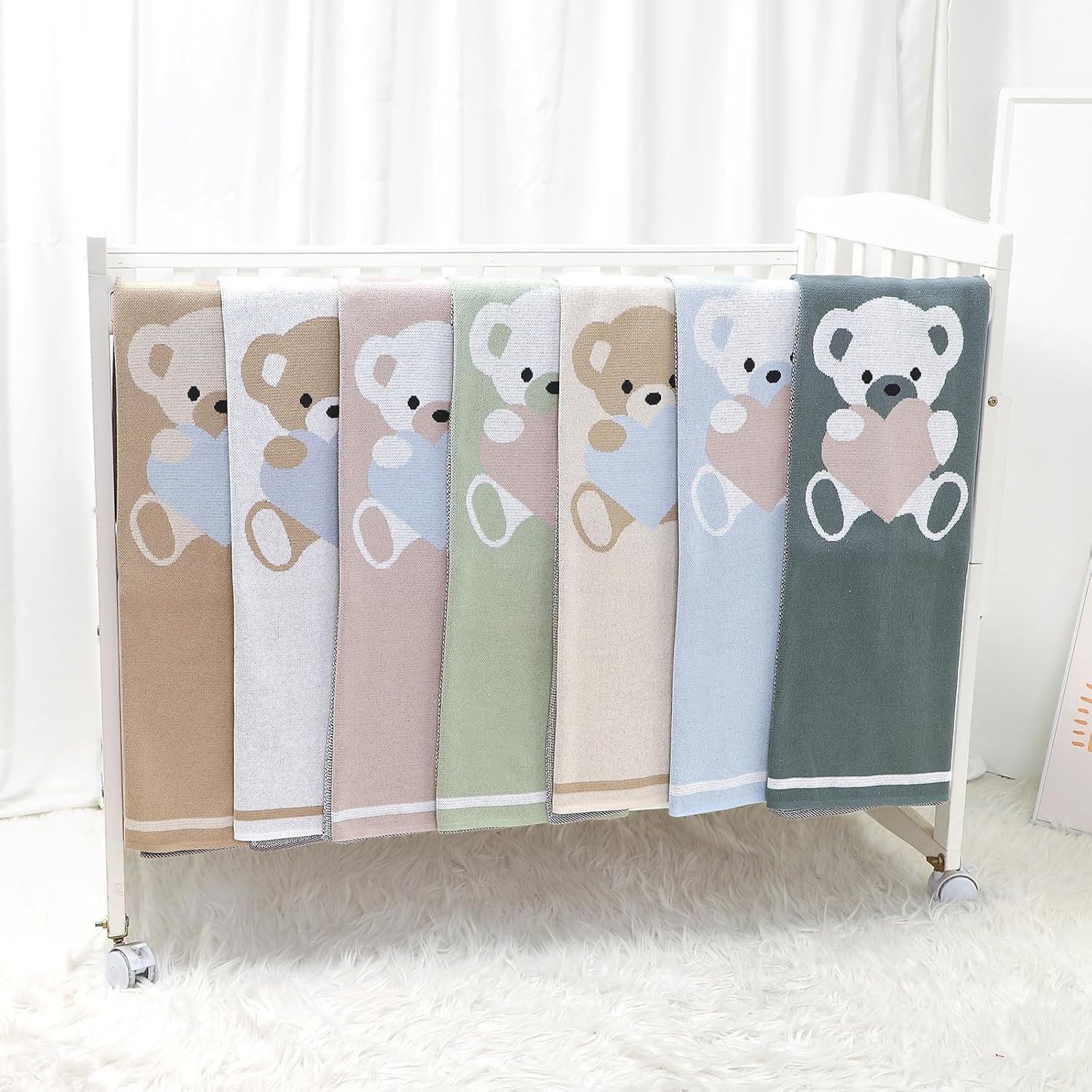 LAWKUL Soft Baby Blanket with Bear Design 40x30 Inch