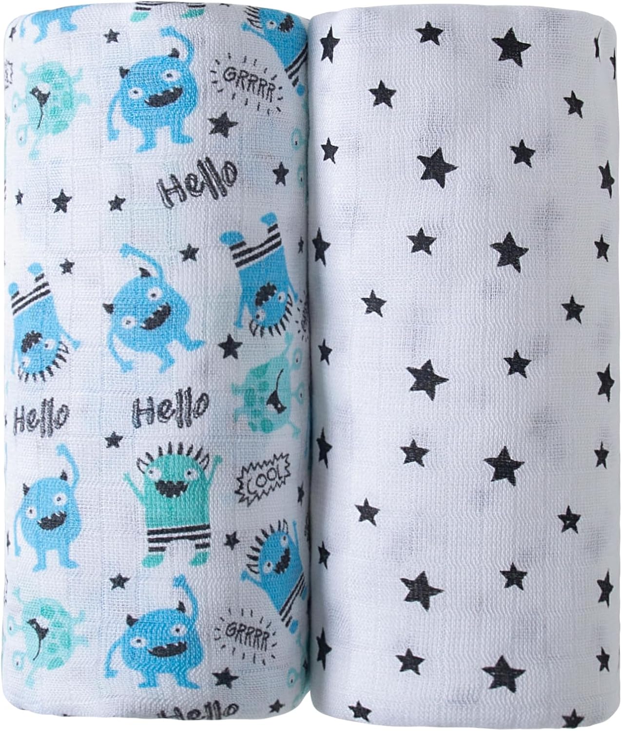 Lasoftan Swaddle Blanket 36 x 40 Inches 2 Pcs for Newborns