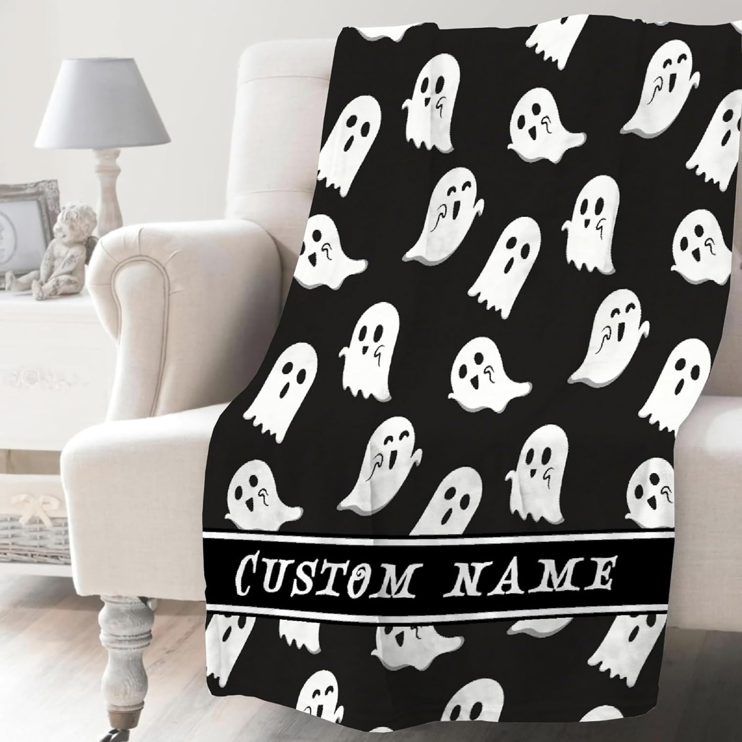 Khumbhira Custom Baby Blanket Spooky Ghost Design
