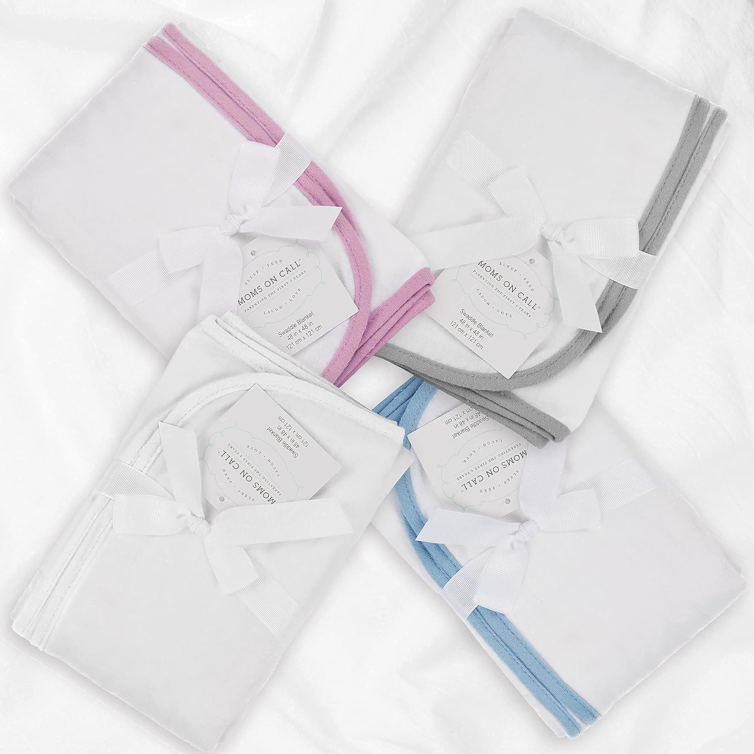 Moms On Call French Grey Cotton Swaddle Blanket for Newborns