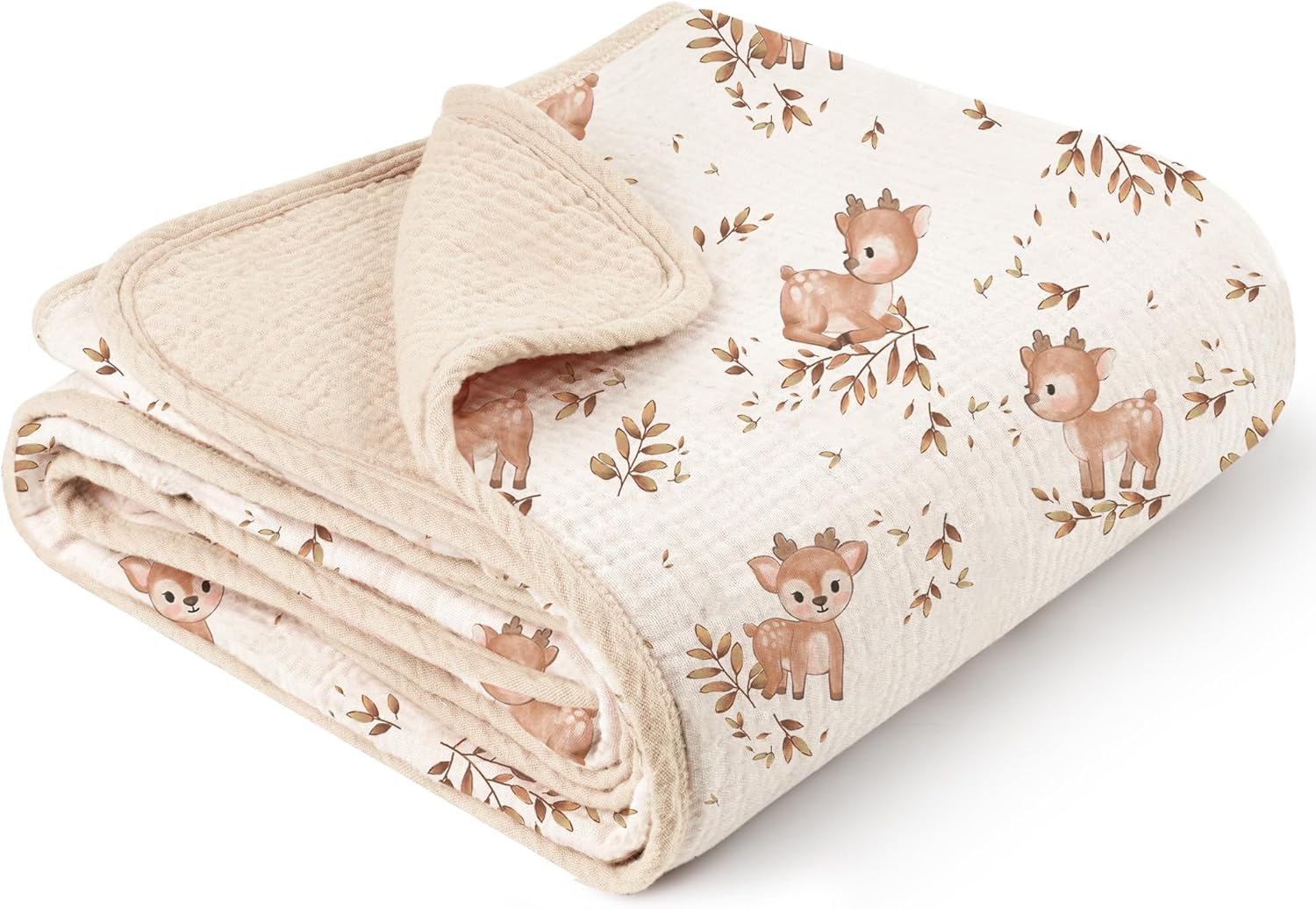 Konssy Muslin Baby Blanket Deer Pattern 40x36