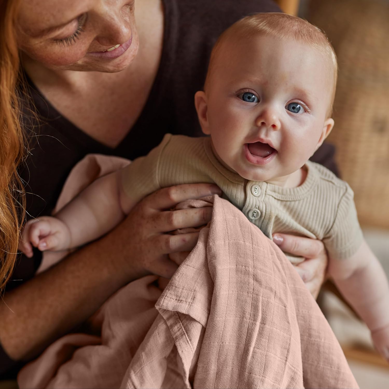 Huxie Swaddle - 100 Organic Cotton - 2-Pack FogBlush