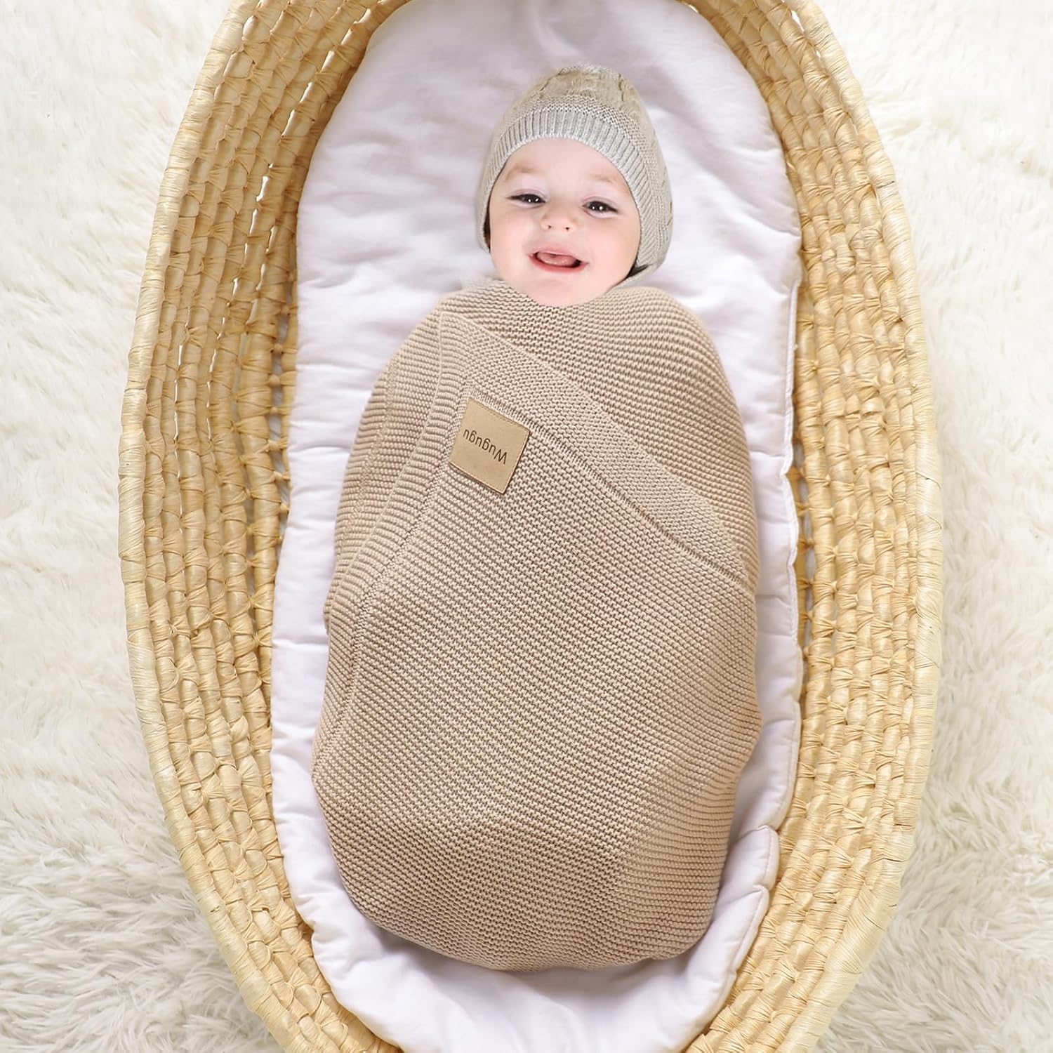 Wugugu Baby Blanket 30x40 Inch Soft Cotton Knit