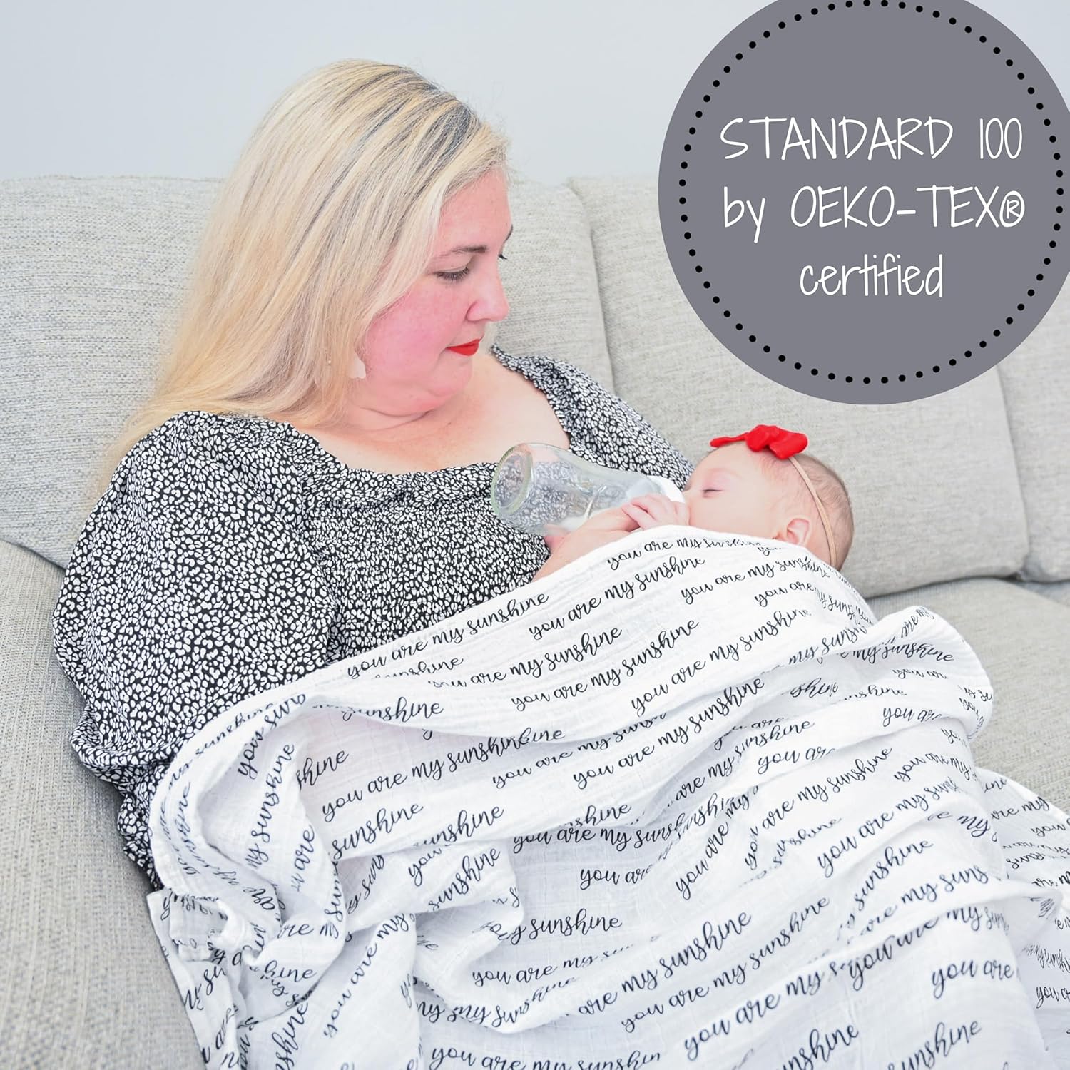 LollyBanks Baby Swaddle Blanket - You are My Sunshine Print