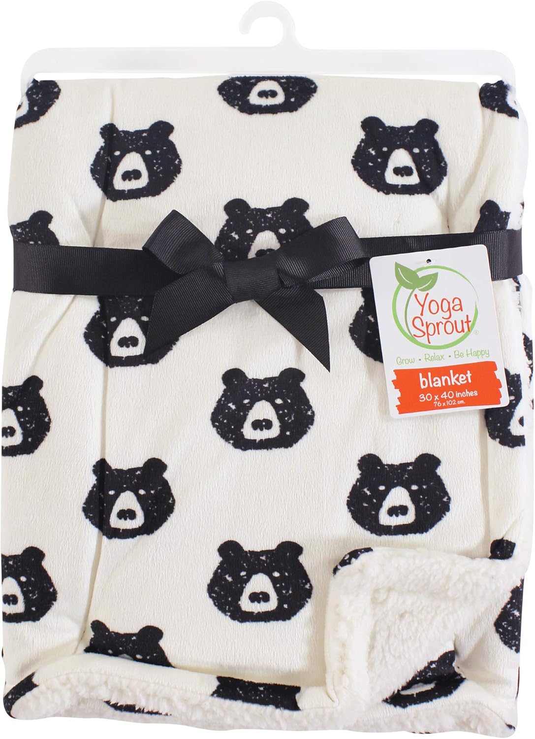 Yoga Sprout Mink Blanket with Sherpa Backing Bear 1