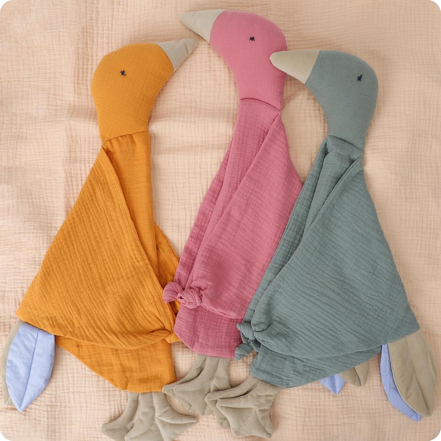 Knirose Muslin Cotton Goose Loveys for Baby Comfort