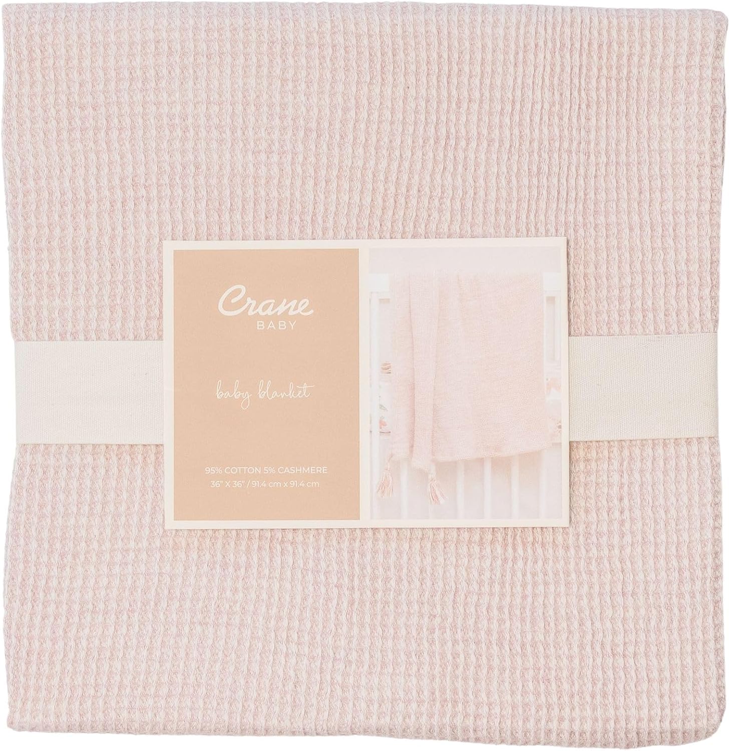 Crane Baby Dusty Rose Luxe Blanket - 36x36 Inches