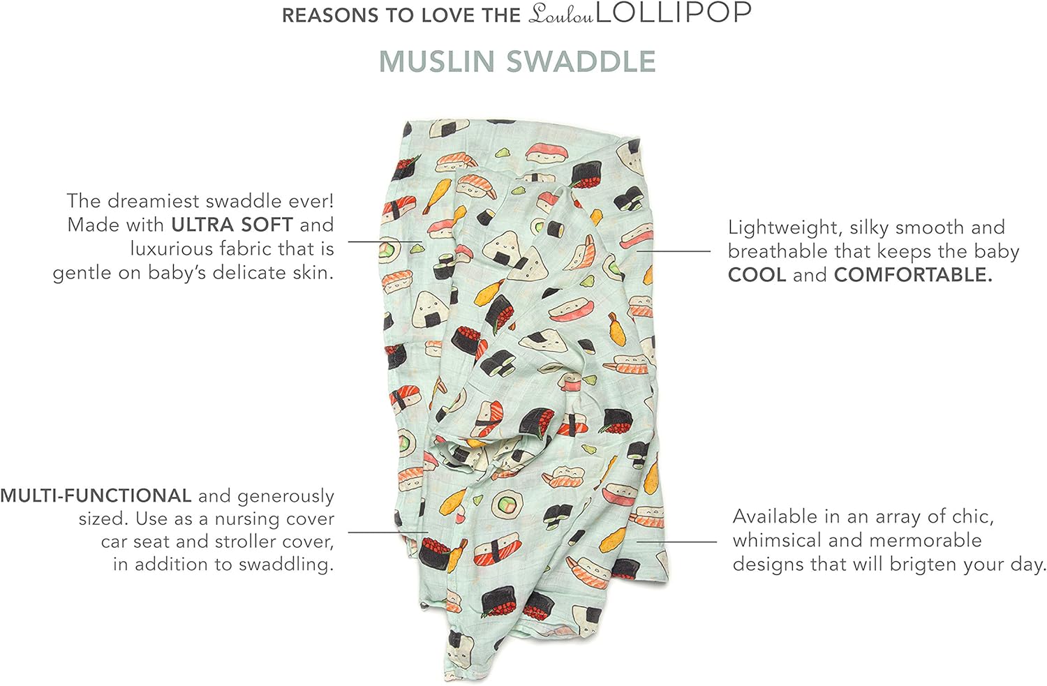 Loulou Lollipop Taco Design Baby Swaddle Blanket