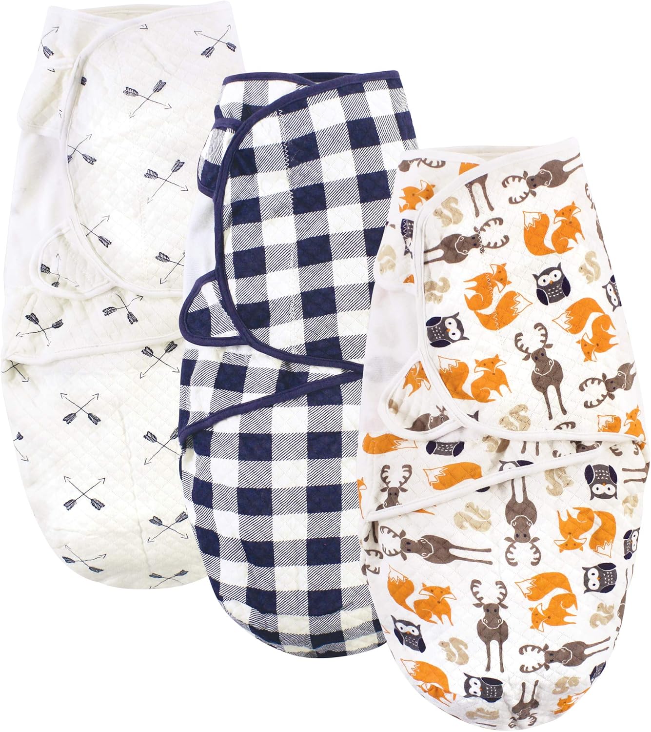 Hudson Baby Unisex Swaddle Wrap 3pk - Boy Forest