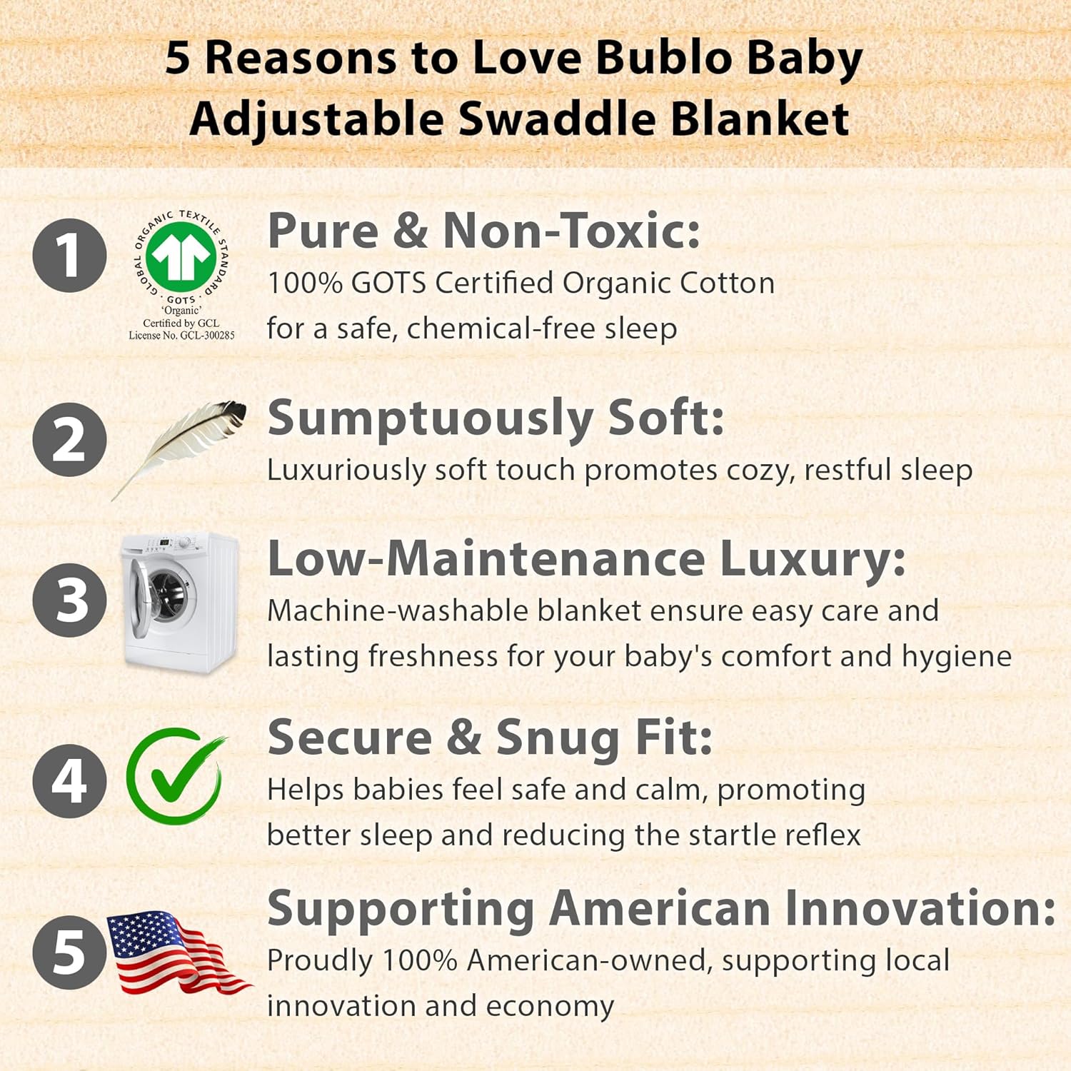 Bublo Baby Swaddles 4-Pack Adjustable Sleep Sack