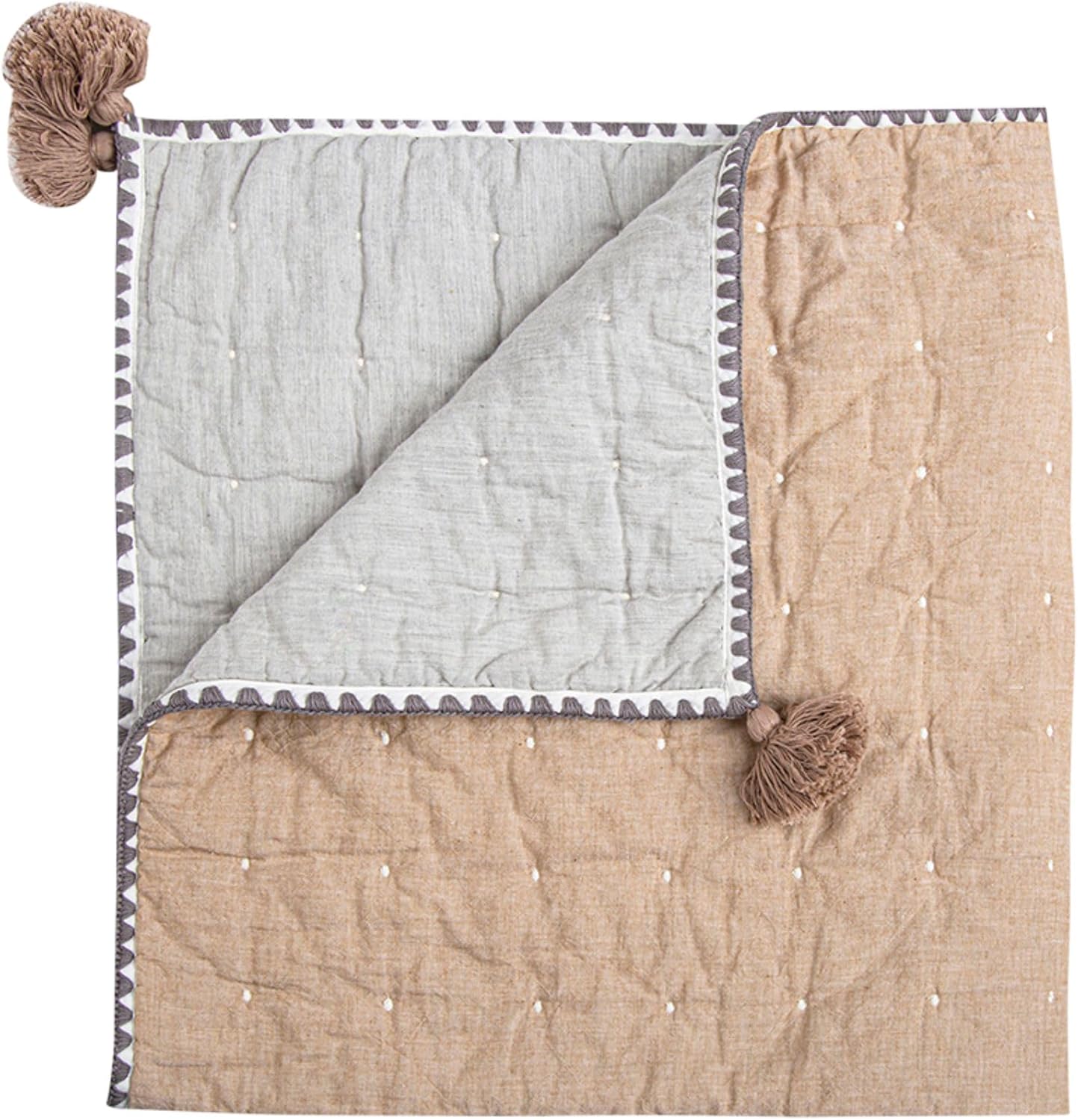 Crane Baby Quilted Blanket 36x36 Copper Ezra Print
