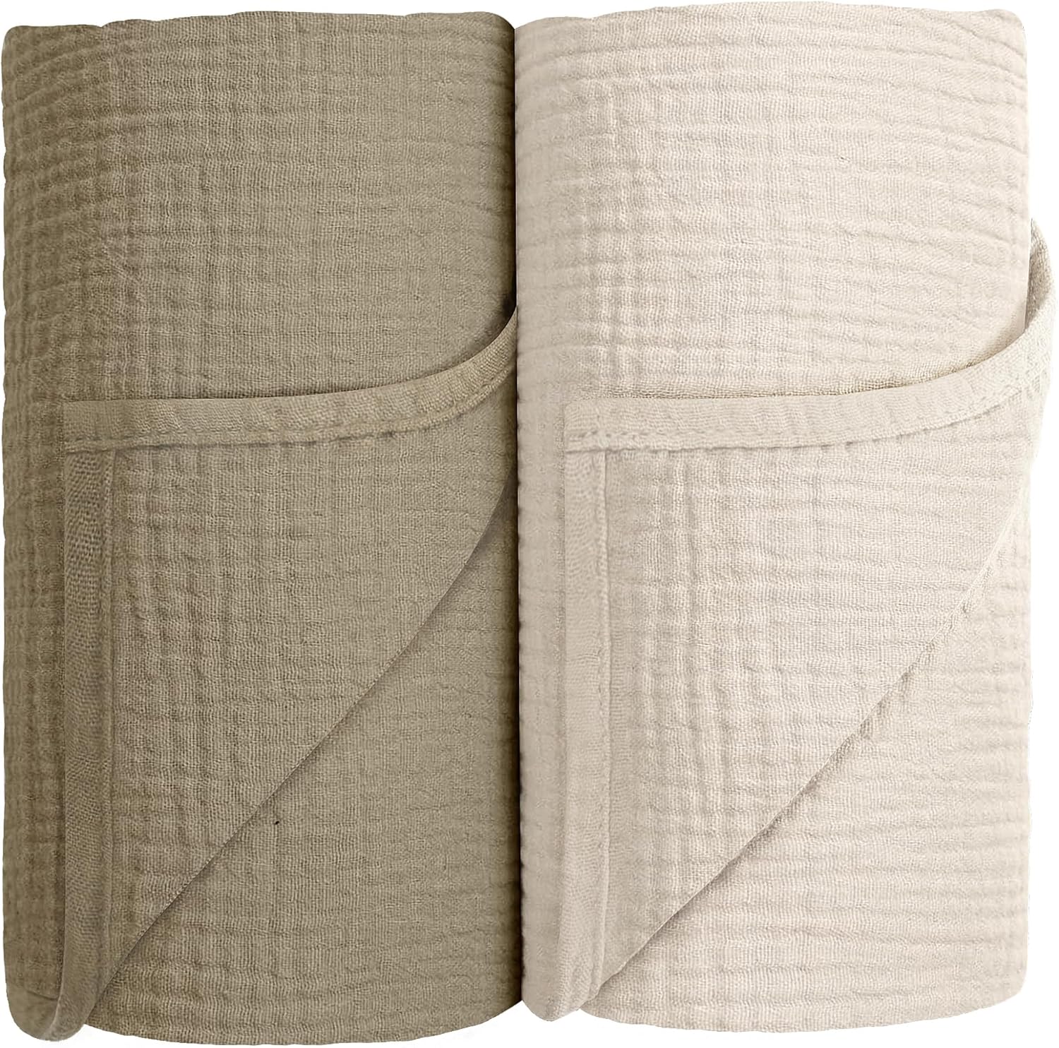 Susurration 100 Cotton Muslin Swaddle Blanket 40x40in Olive Green