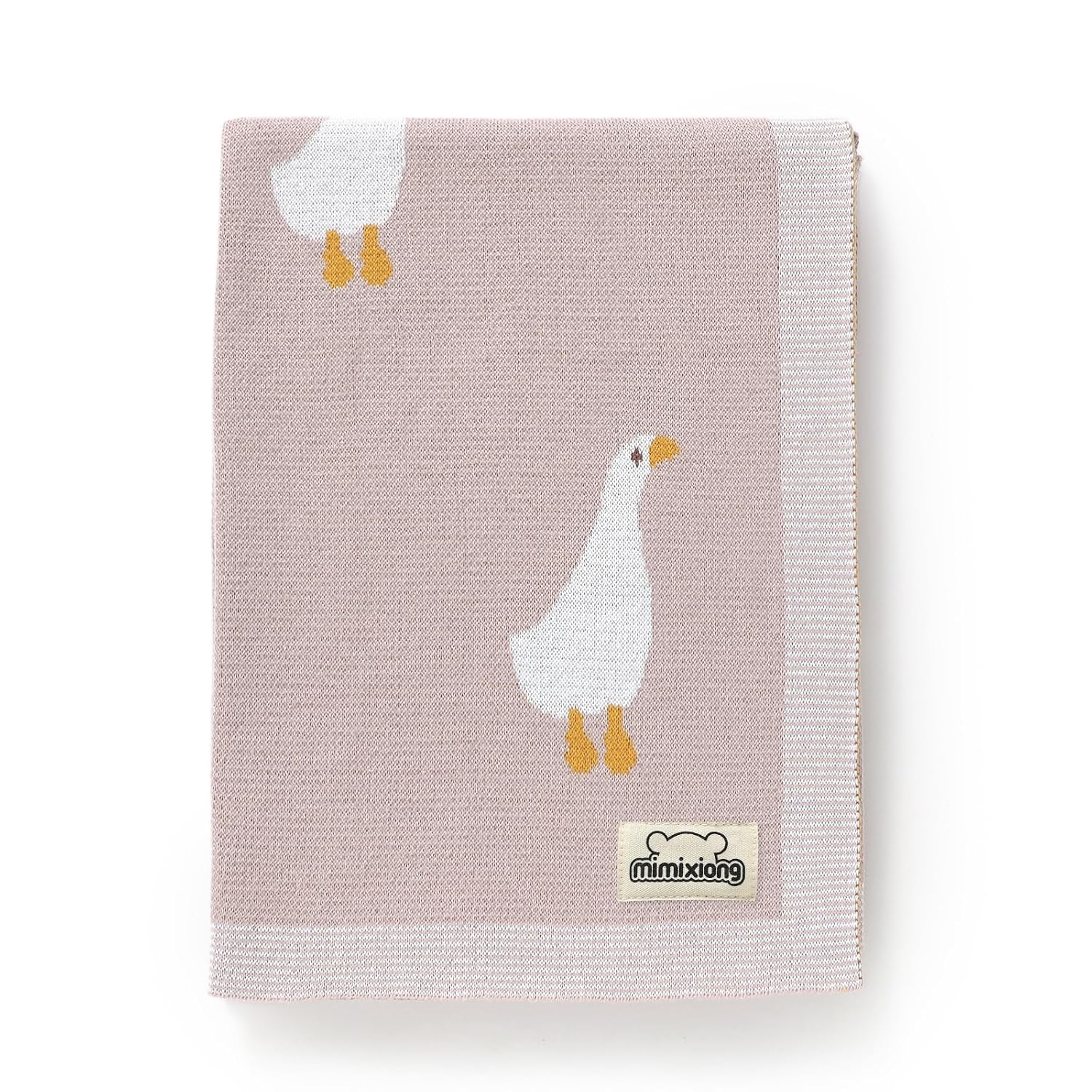 Mimixiong Soft Cotton Baby Blanket with Cute Goose