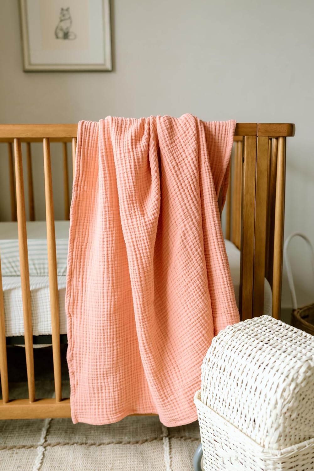 Oilo Premium Muslin Baby Blanket Rosette Pink 45 x 60