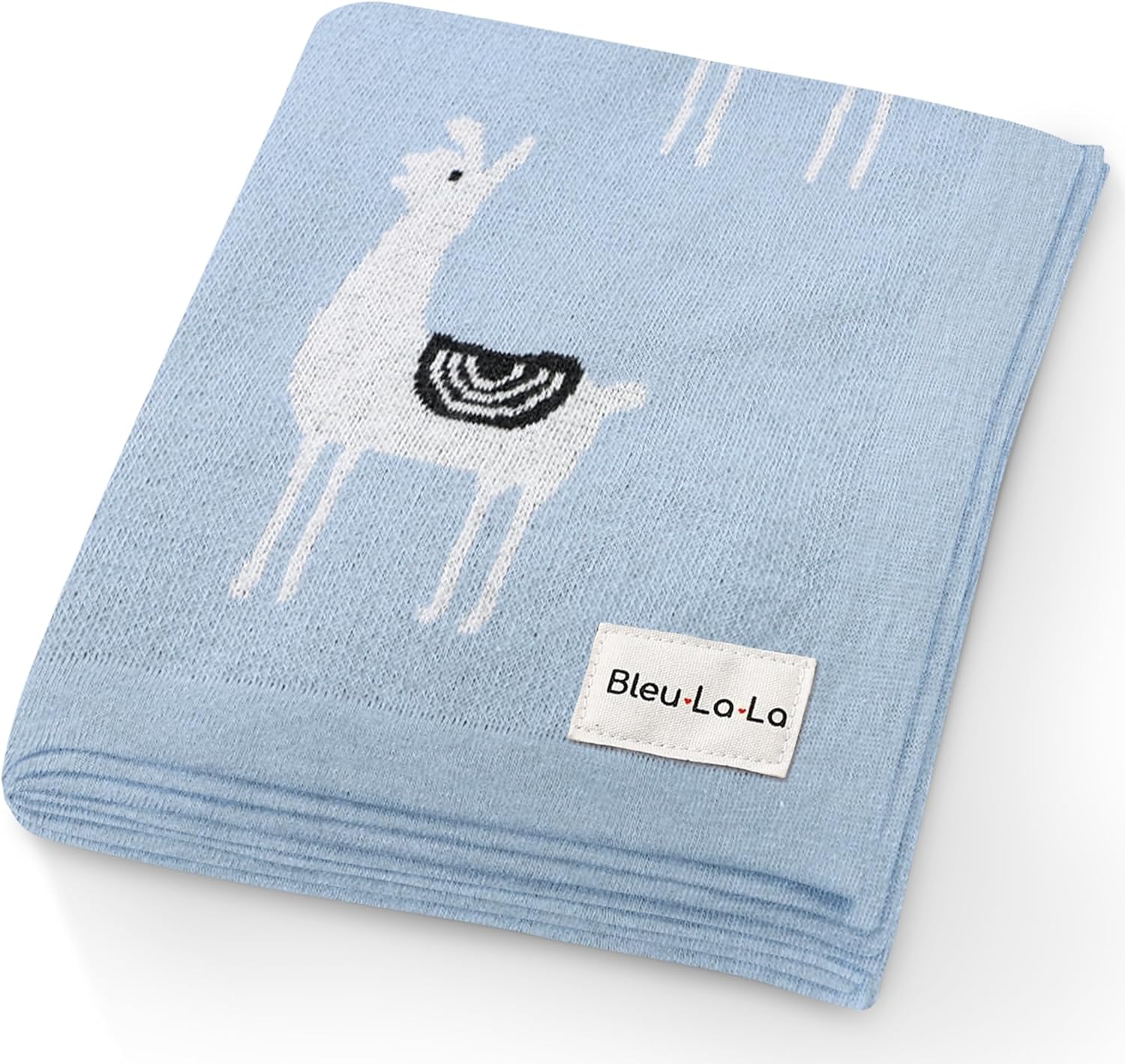 Baby Receiving Swaddle Blanket - 100 Fine Loomed Cotton Llama Pattern