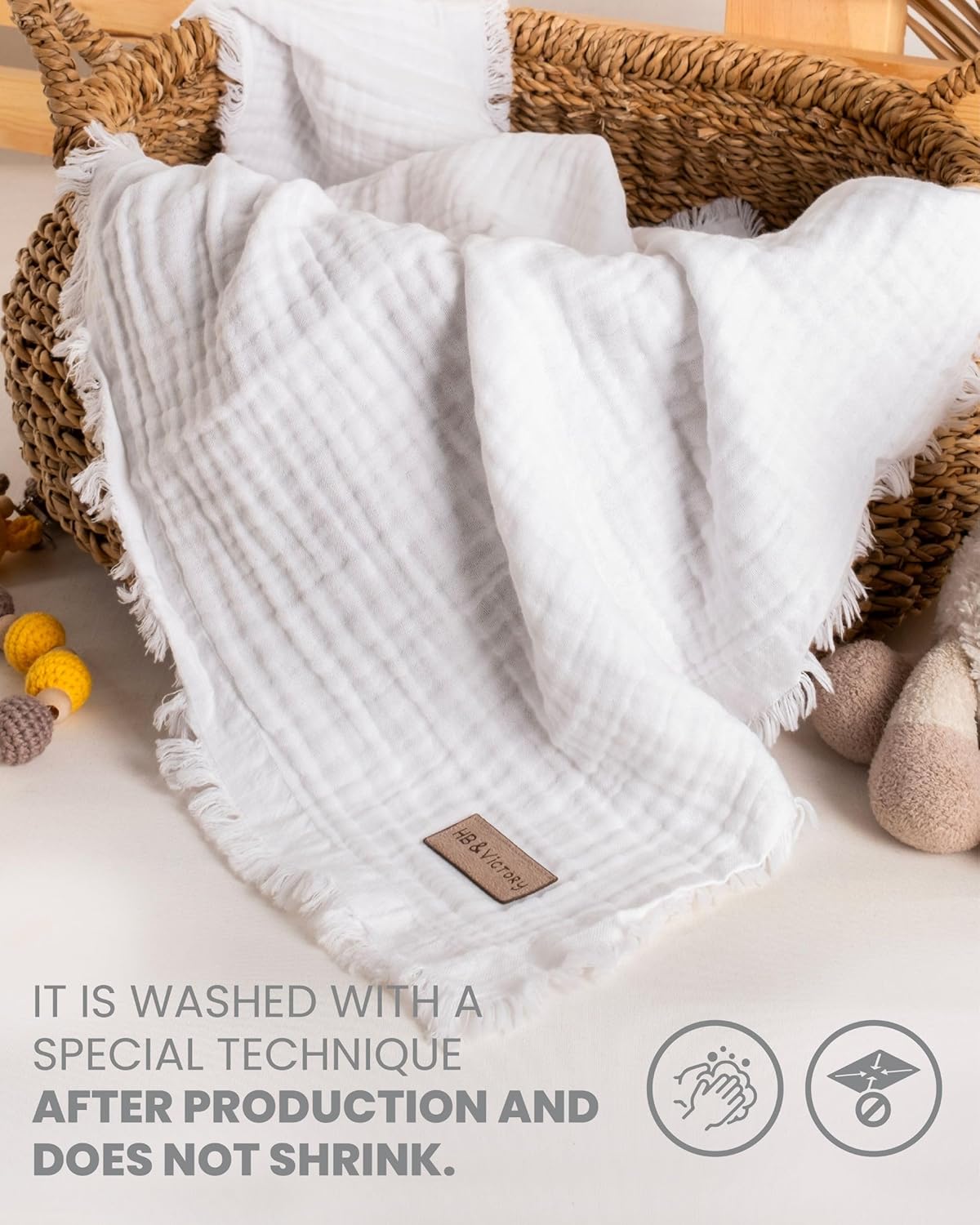 HBVictory Muslin Swaddle Blanket 4 Layers 100 Organic Cotton