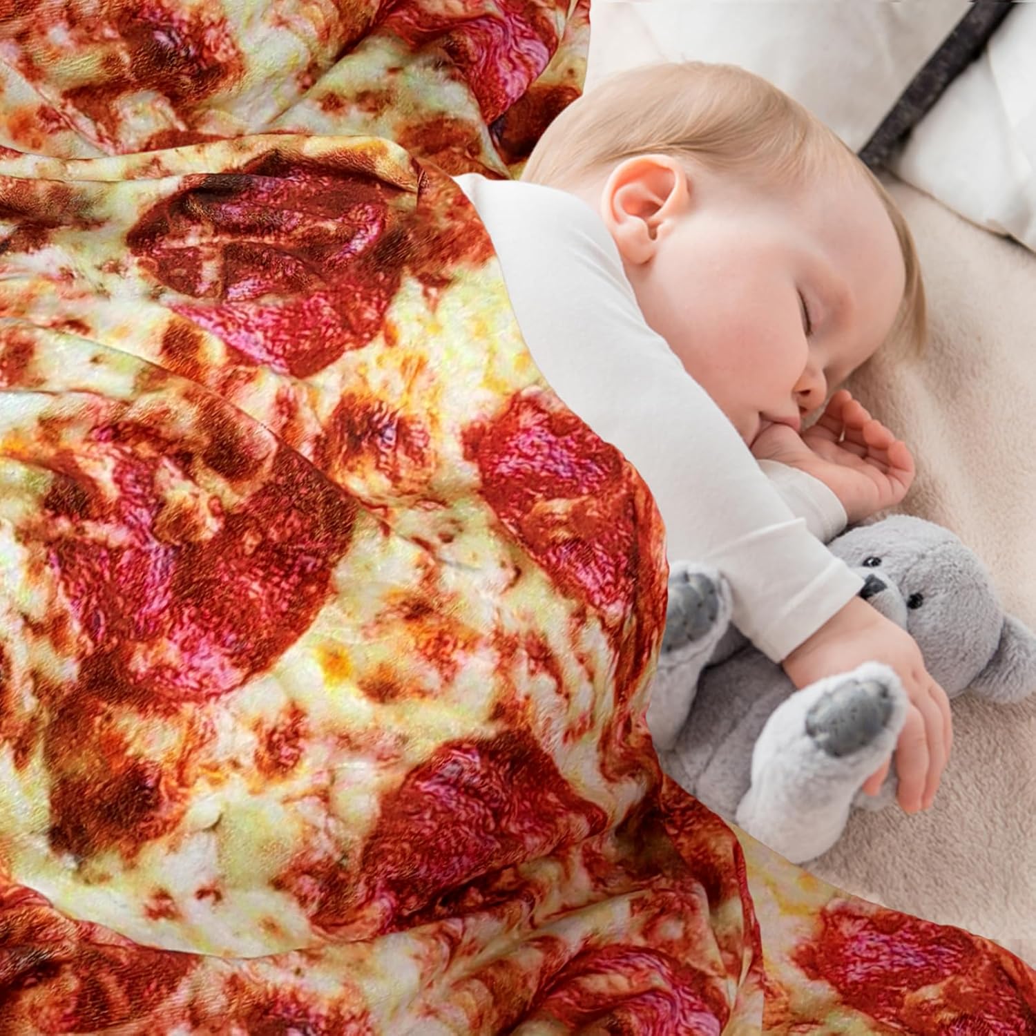 Outivity Pizza Blanket Funny Food Blanket for Baby Showers and Birthdays