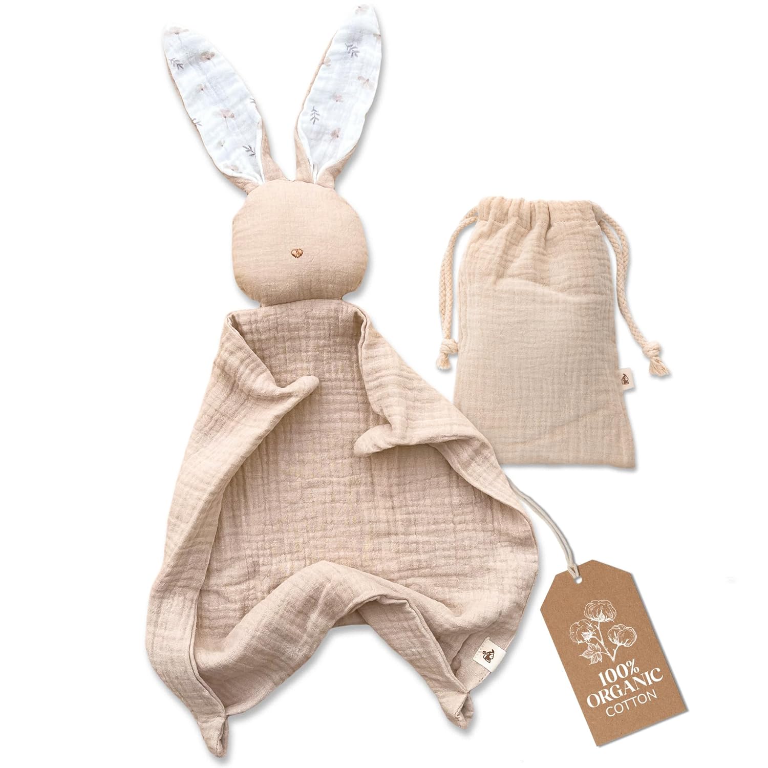 Mikito Organic Cotton Baby Muslin Lovey Bunny