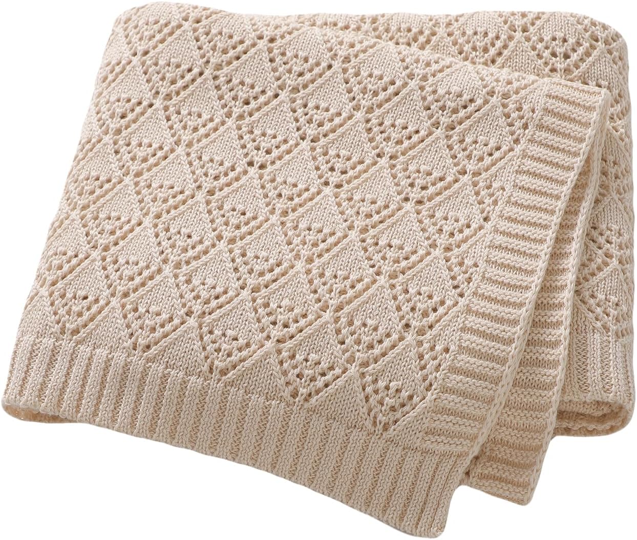 Neiwech Baby Swaddle Blanket 40x30 inch Camel Soft Cotton 1