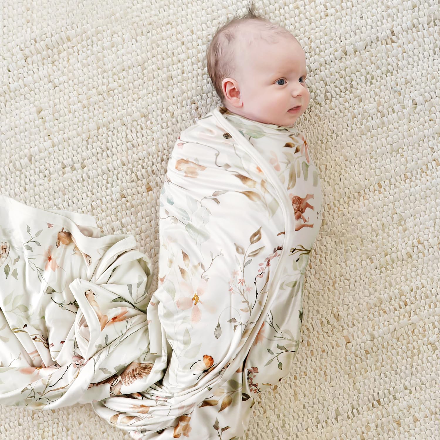 GRSSDER Blush Pink Swaddling Blanket for Baby Girls 1