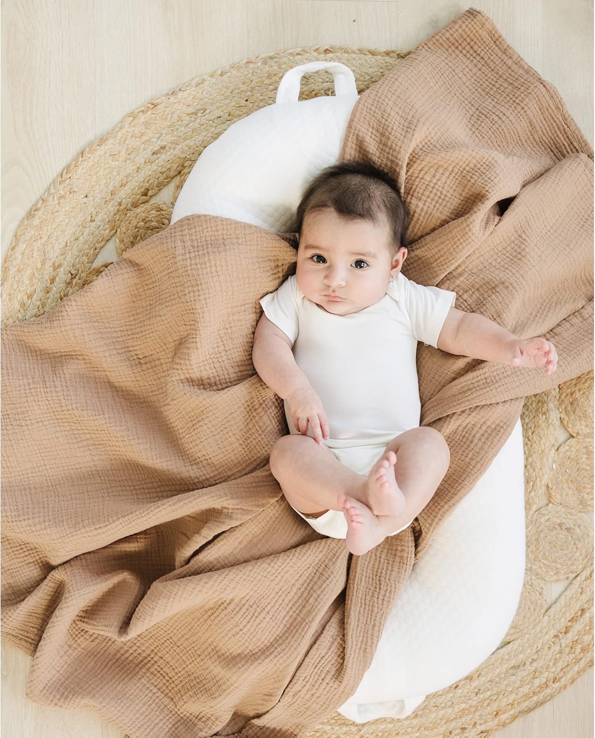 Konssy 3 Pack Muslin Swaddle Blankets 47x47
