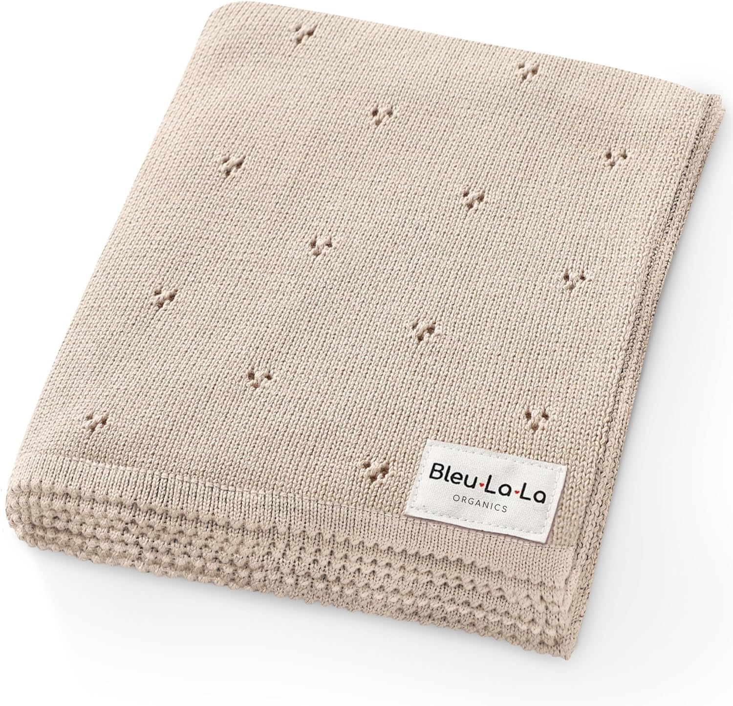 Bleu La La Luxury Organic Pointelle Receiving Blanket