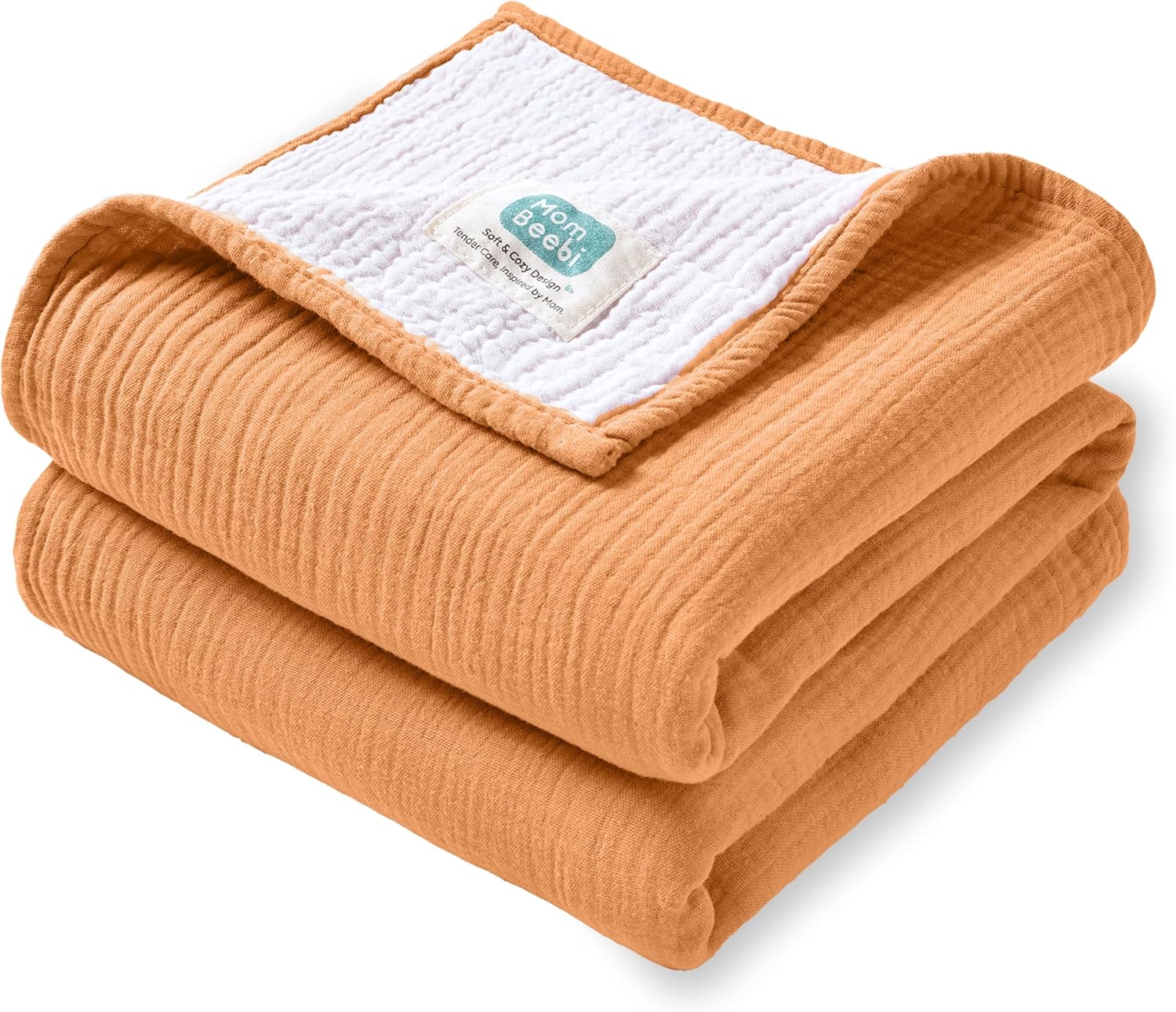 Mom Beebi Muslin Baby Blanket 37x37 Camel