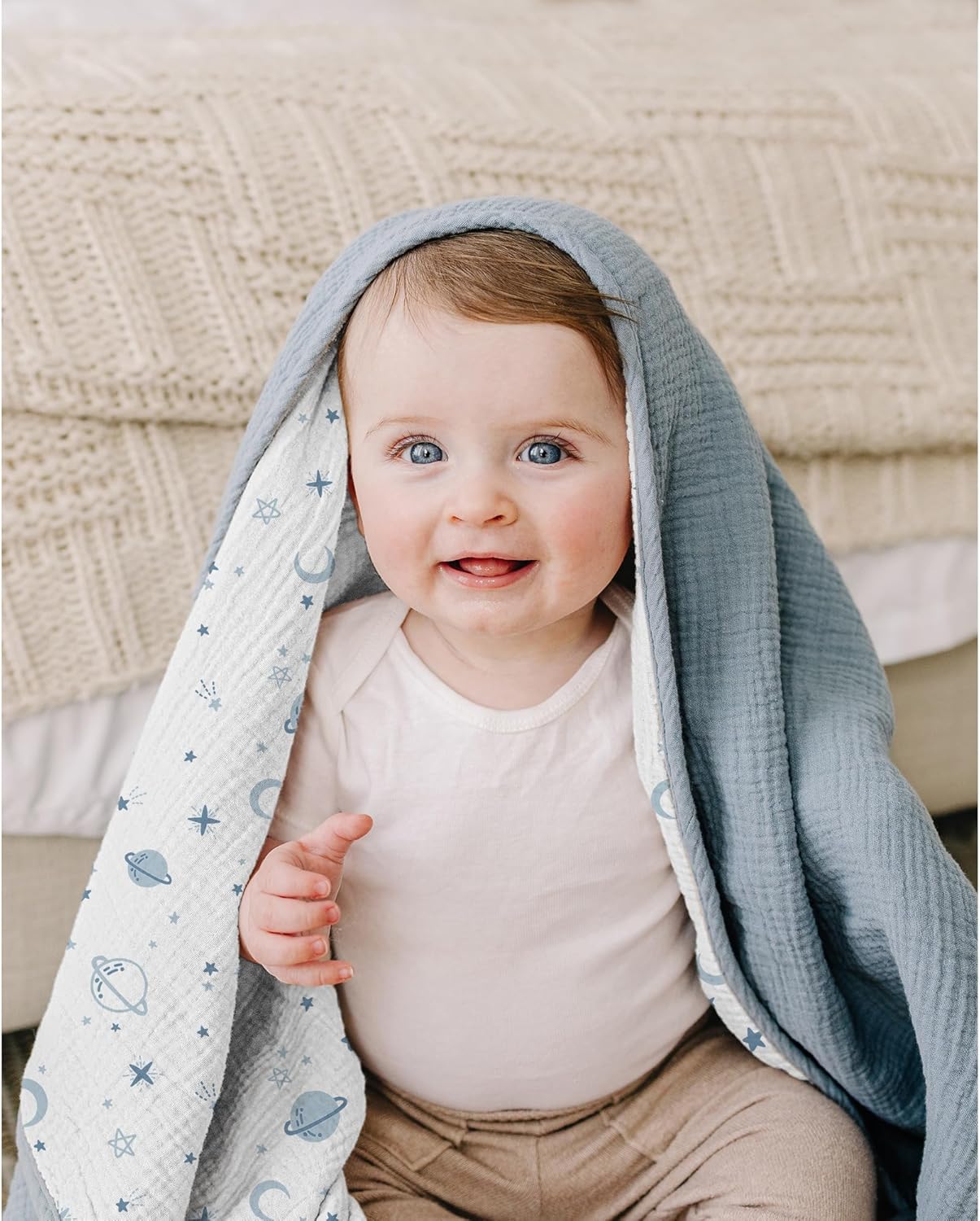 Konssy Muslin Blanket 40x36 Star Pattern