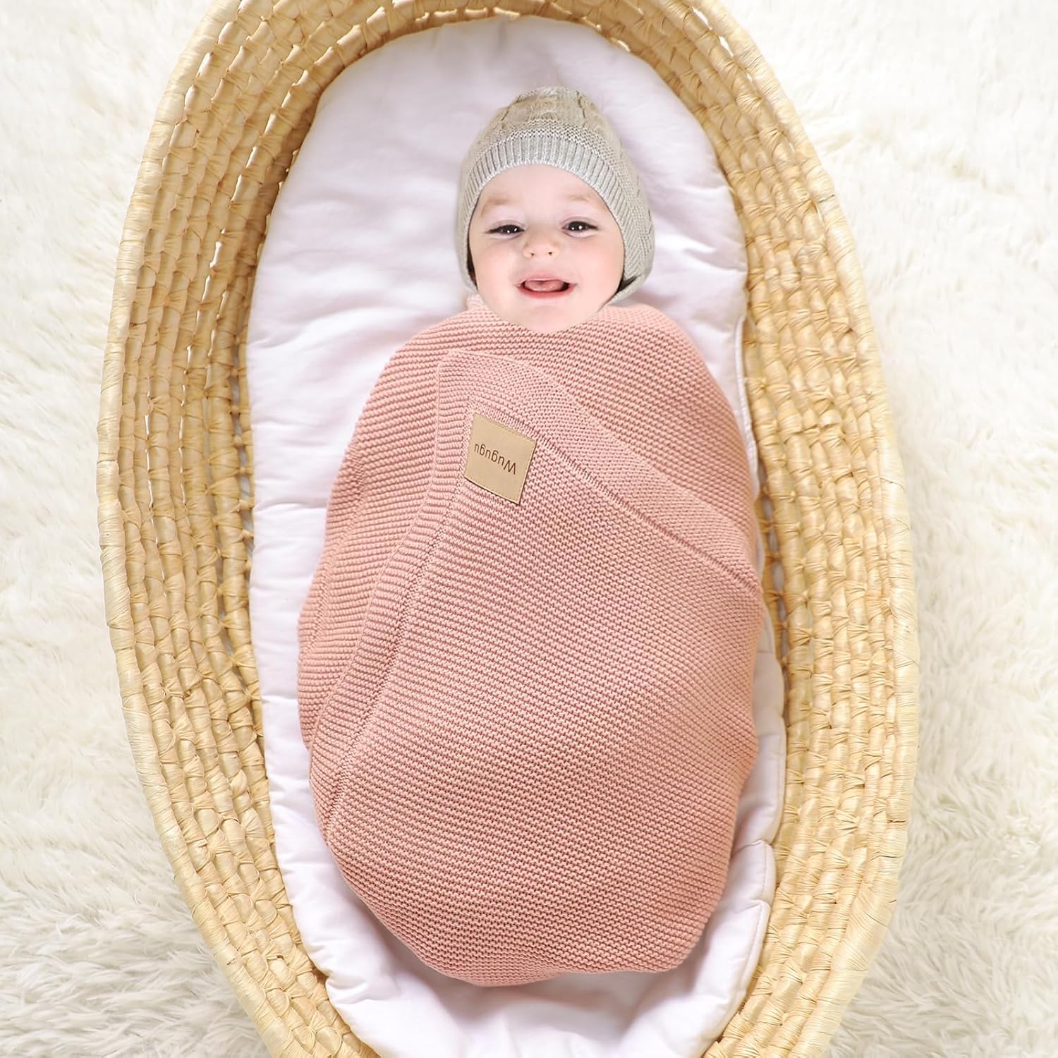Wugugu Baby Blanket 30x40 Inch Soft Knit for Boys Girls