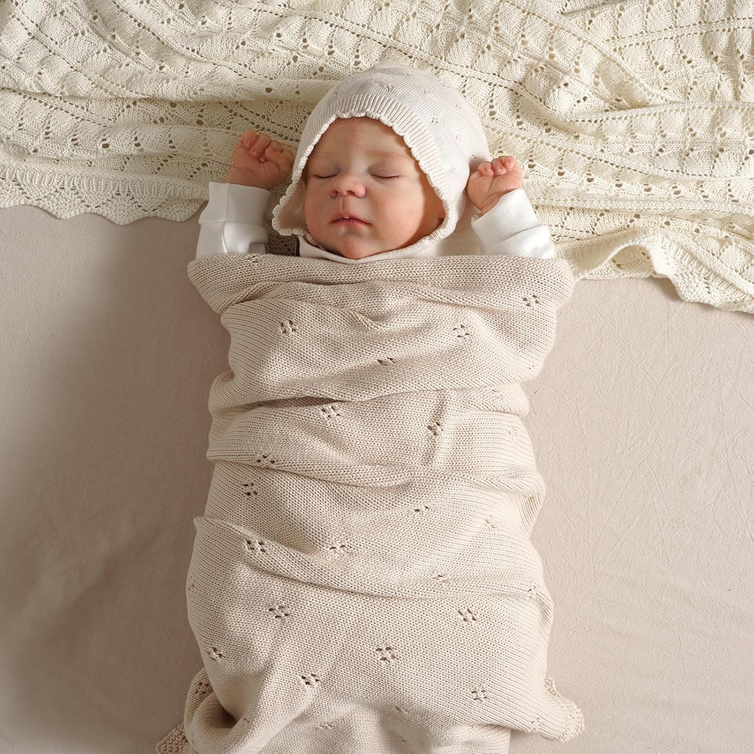 Mimixiong 30x40 Inch Oatmeal Cotton Swaddling Blanket