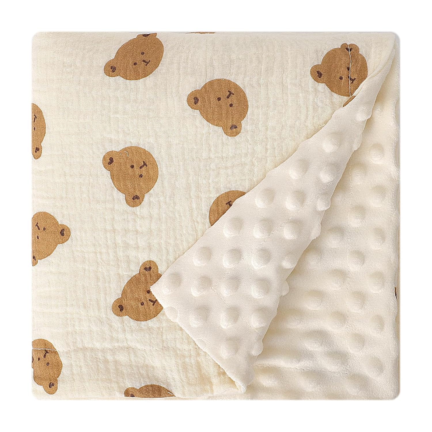Knirose Fluffy-Backed Swaddle Blanket for Newborn Baby