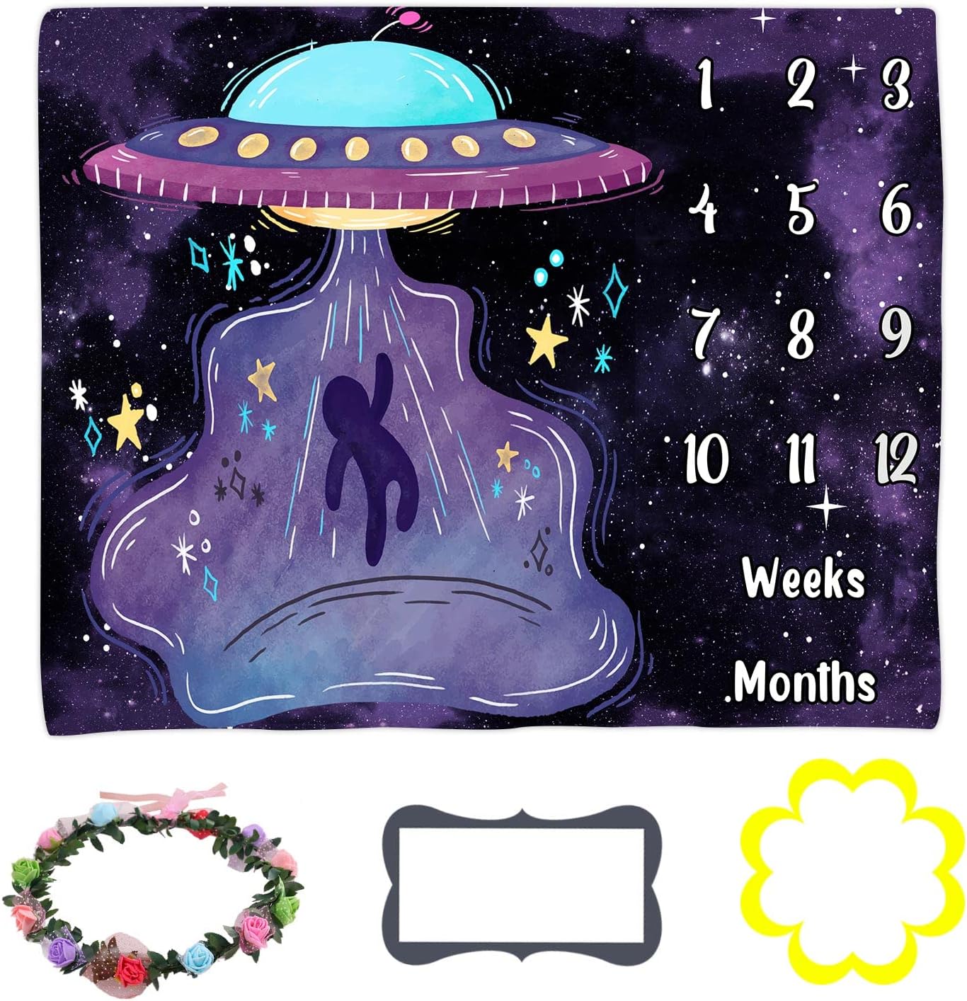 LYLYCTY Space Baby Growth Milestone Blanket 1