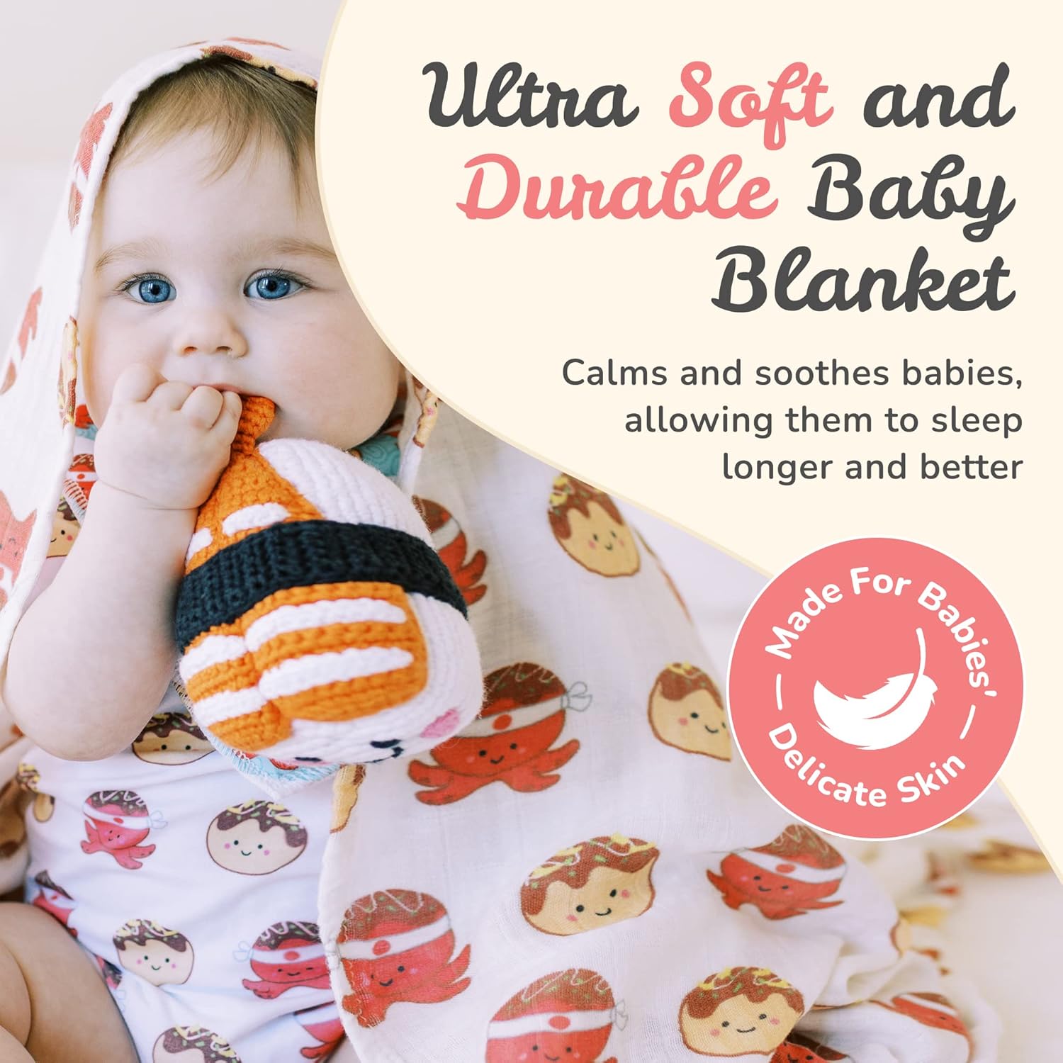 The Wee Bean Organic Cotton Bamboo Rayon Muslin Swaddle Blankets Set of X