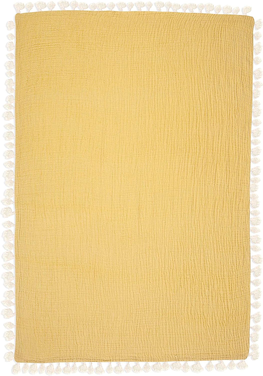 Crane Baby Muslin Swaddle Blanket 30 x 40 Ochre Yellow