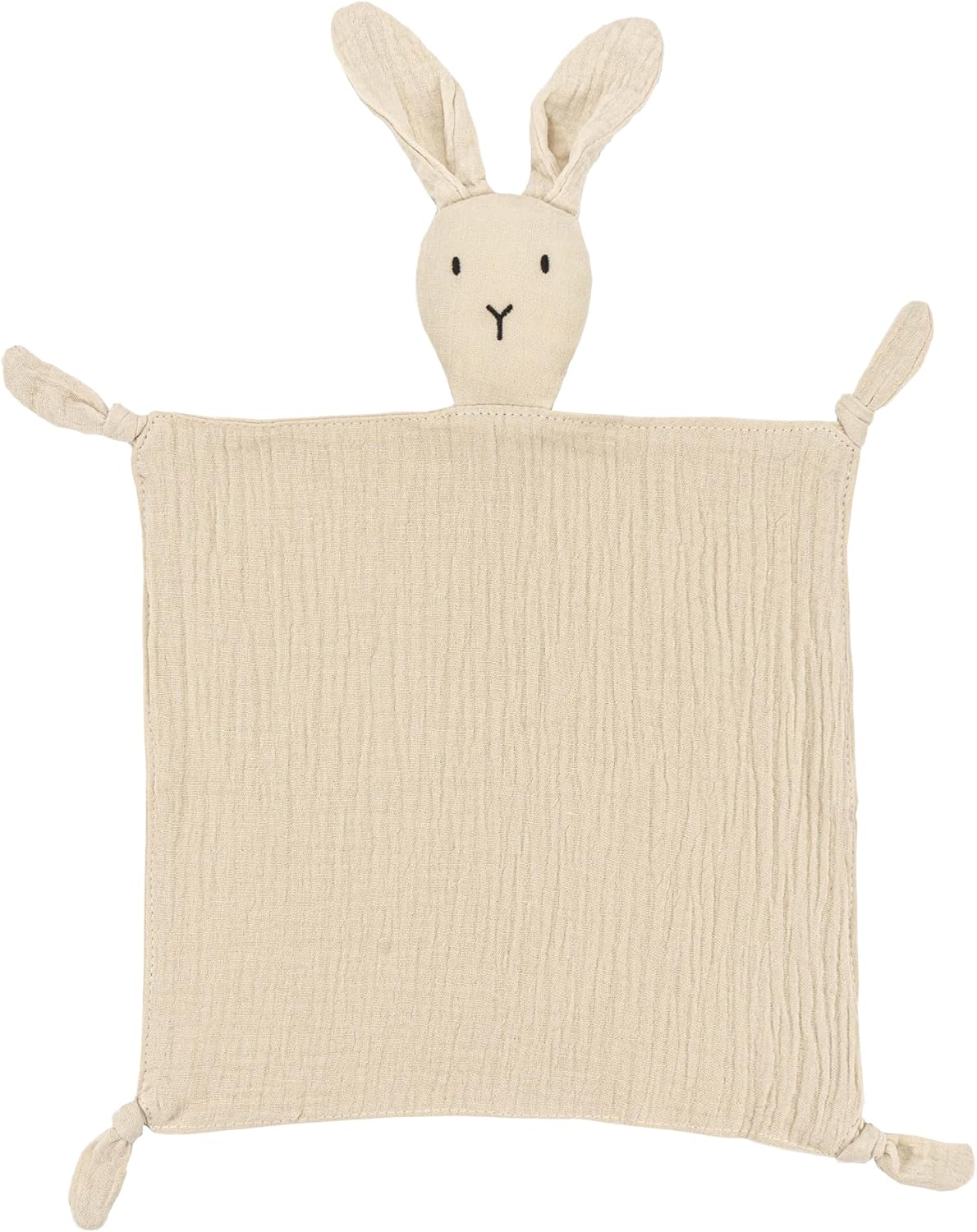 ZIGJOY Bunny Lovey Muslin Blanket for Babies Khaki