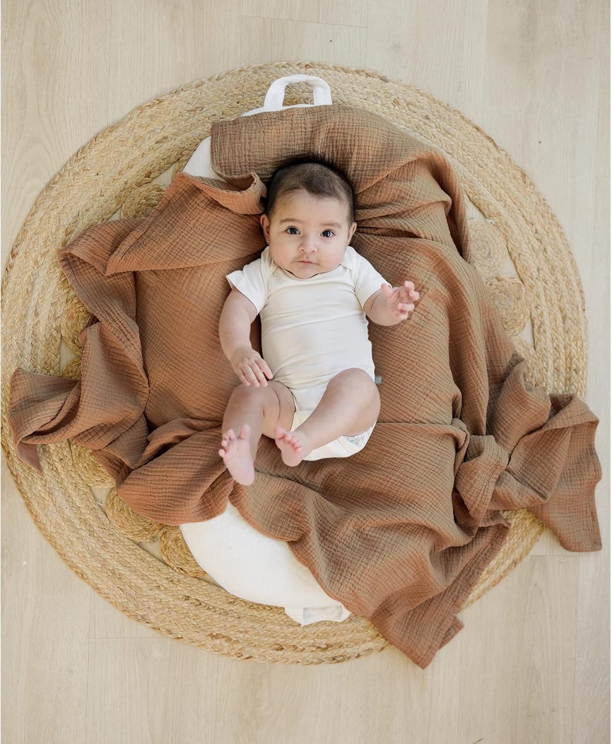 Konssy 3 Pack Muslin Swaddle Blankets 47x47