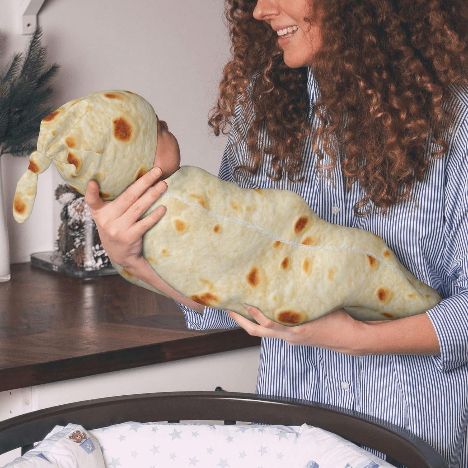 Figtihw Soft Tortilla Swaddle Blanket for Newborns